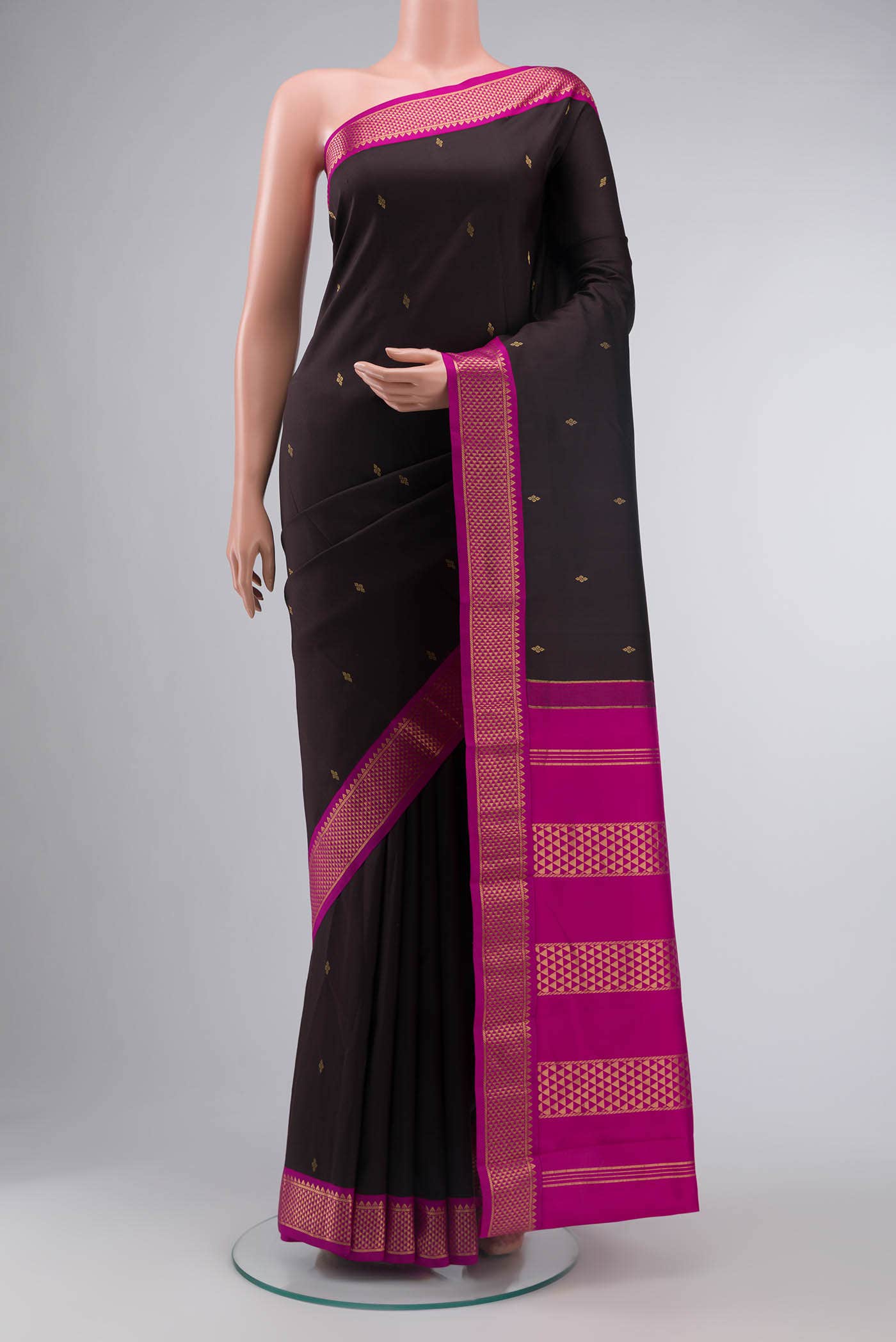 Brown Kanchipuram Silk Saree