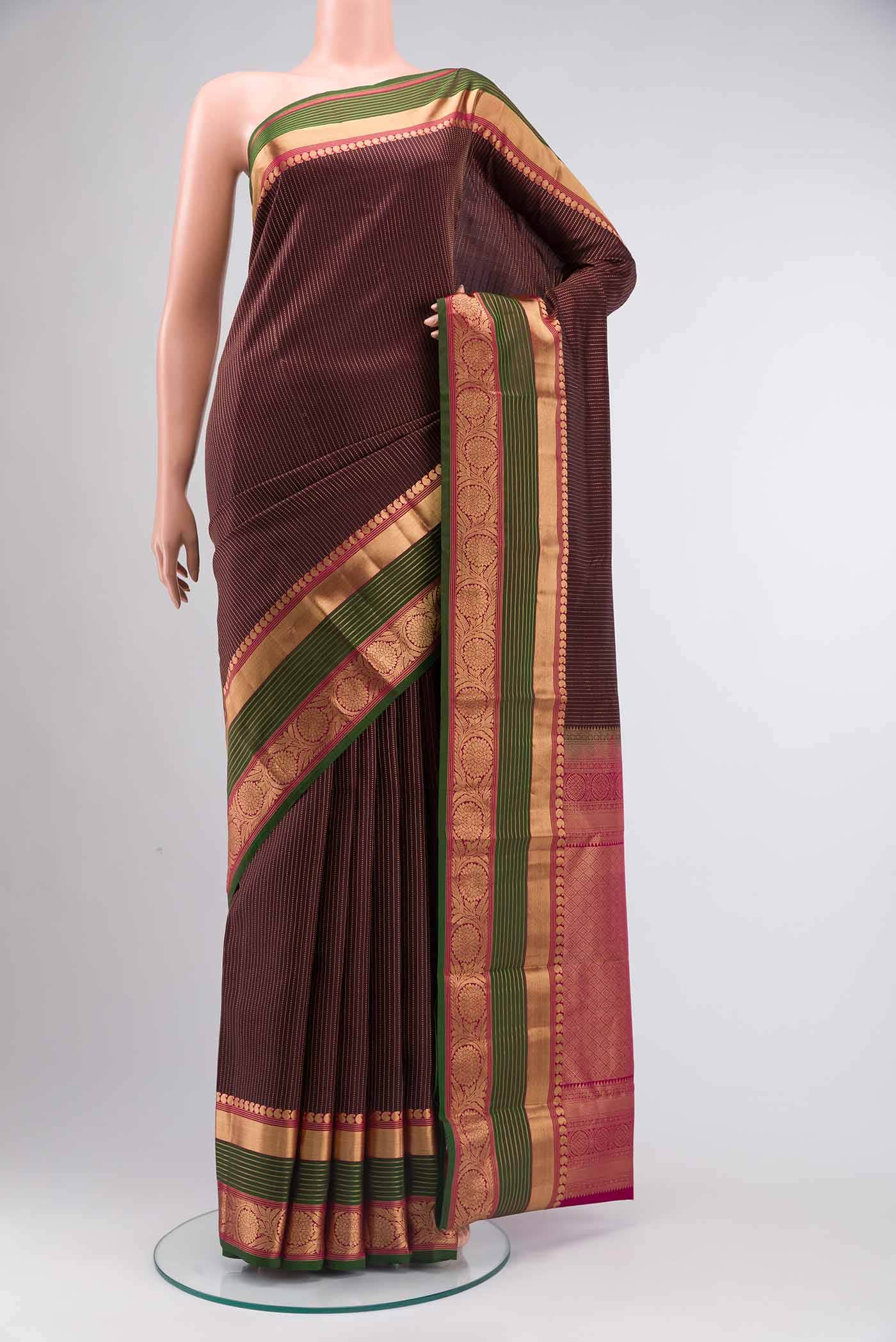 Brown Kanchipuram Silk Saree