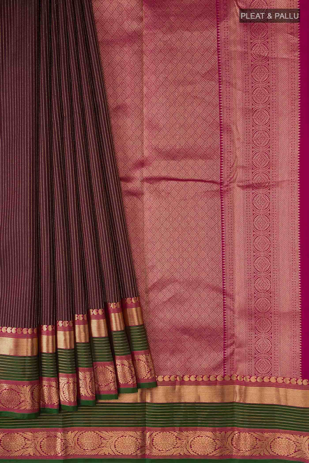 Brown Kanchipuram Silk Saree