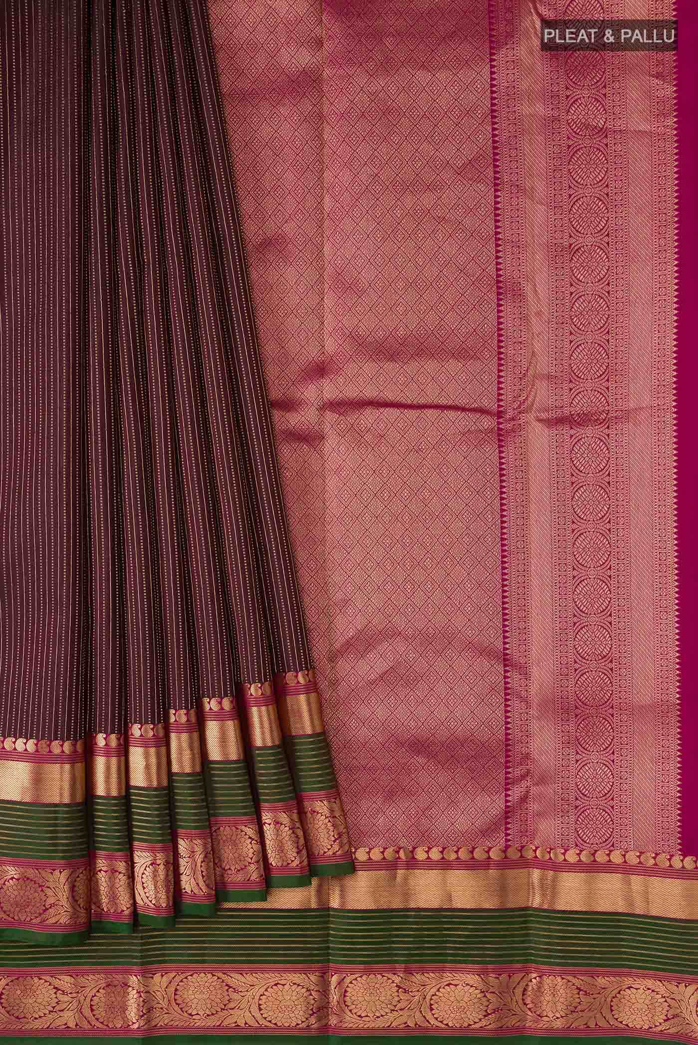 Brown Kanchipuram Silk Saree