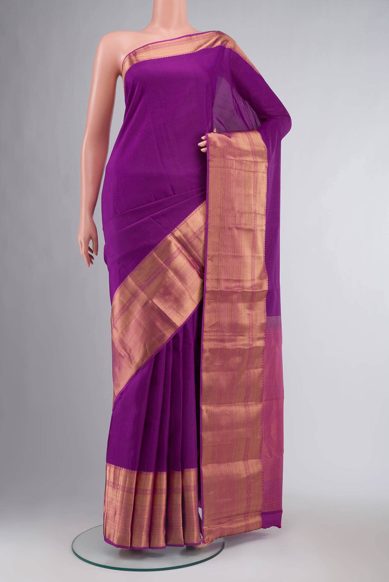 Purple Kanchipuram Silk Saree