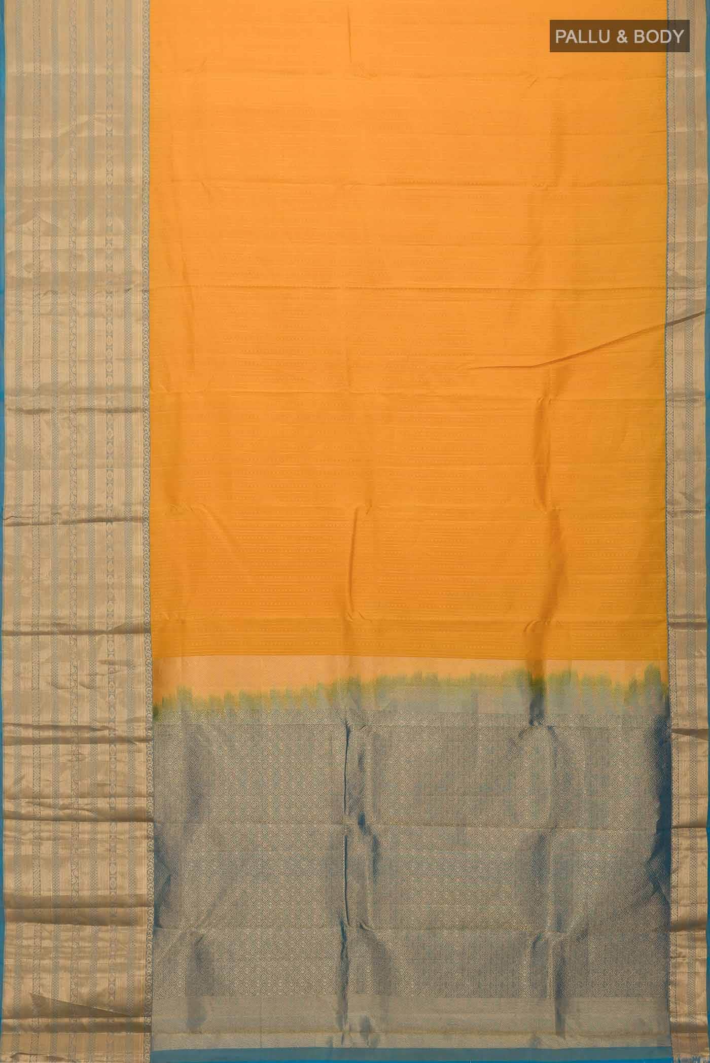 Yellow Kanchipuram Silk Saree