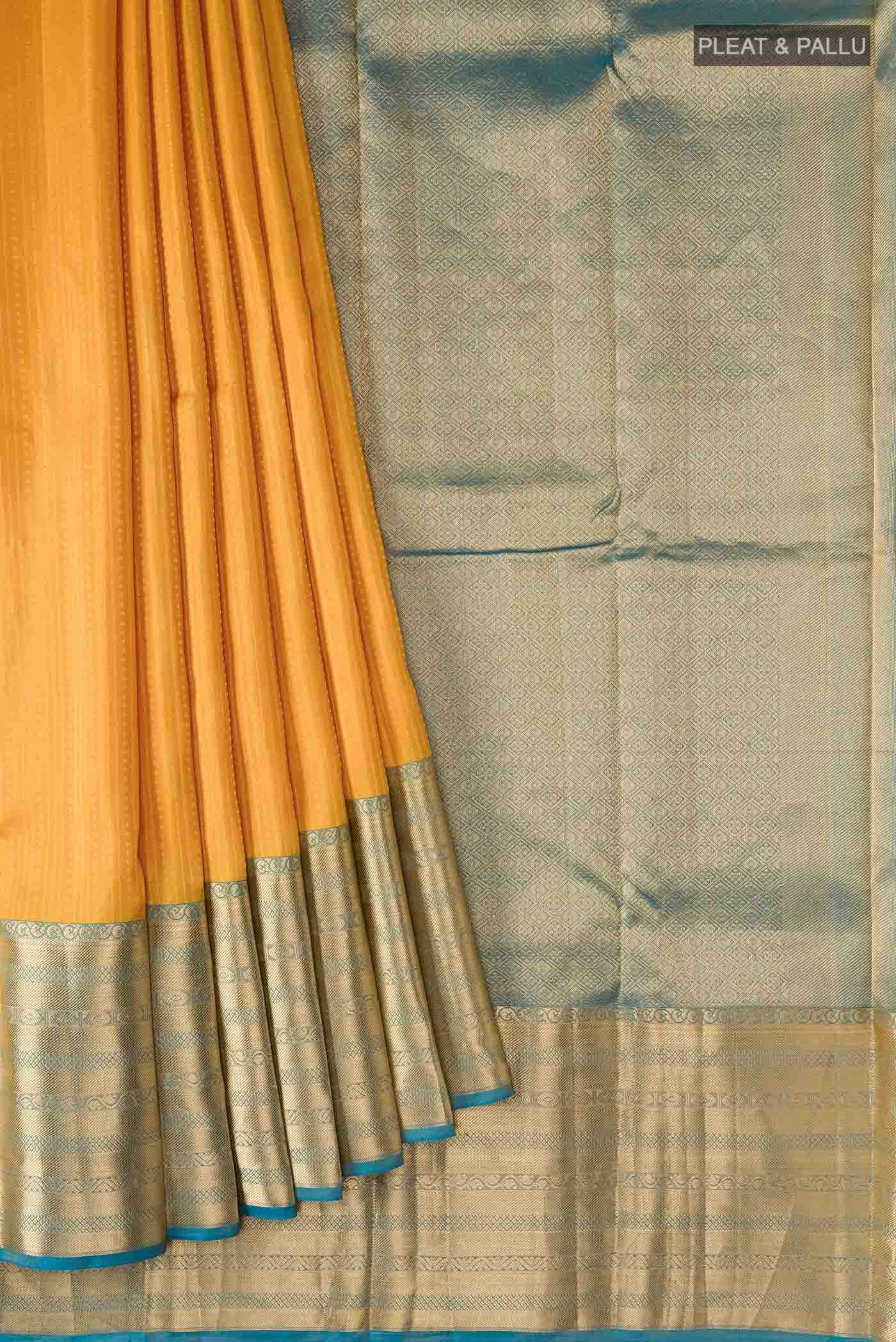 Yellow Kanchipuram Silk Saree