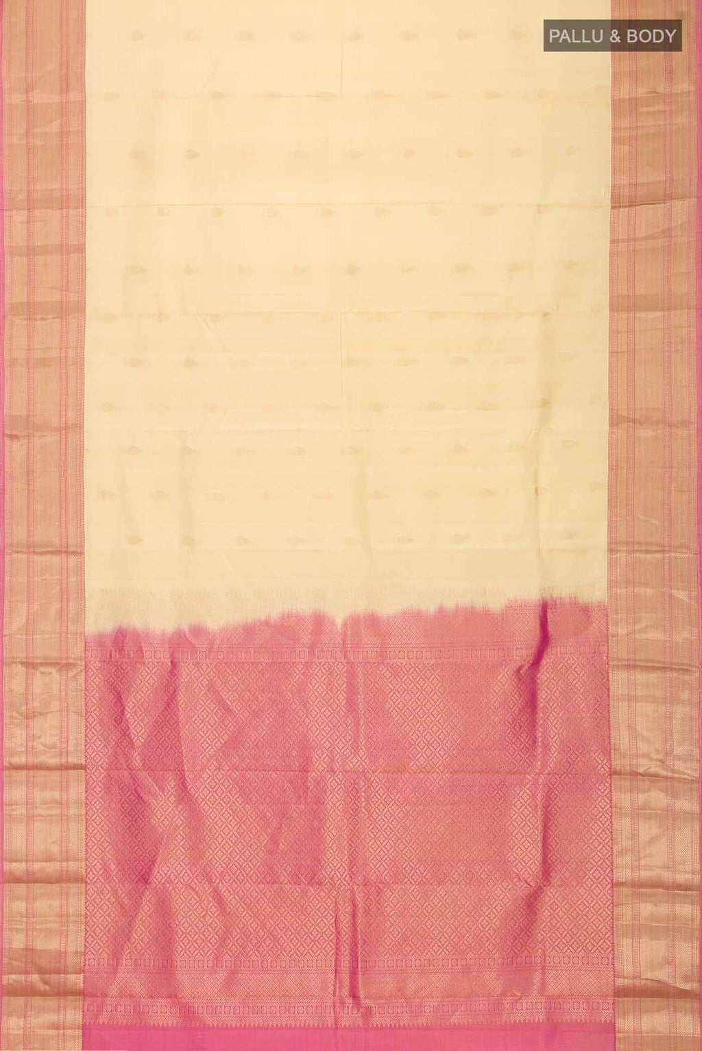 Beige Kanchipuram Silk Saree