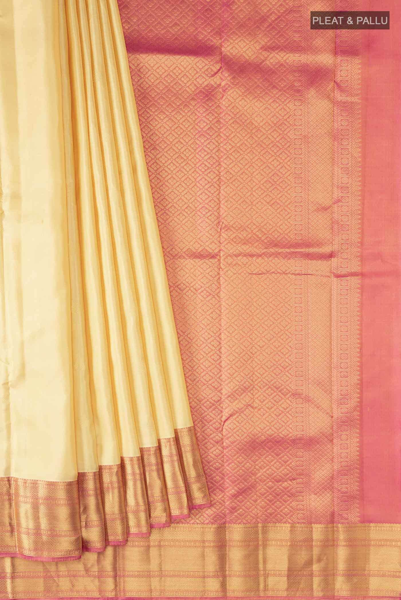 Beige Kanchipuram Silk Saree