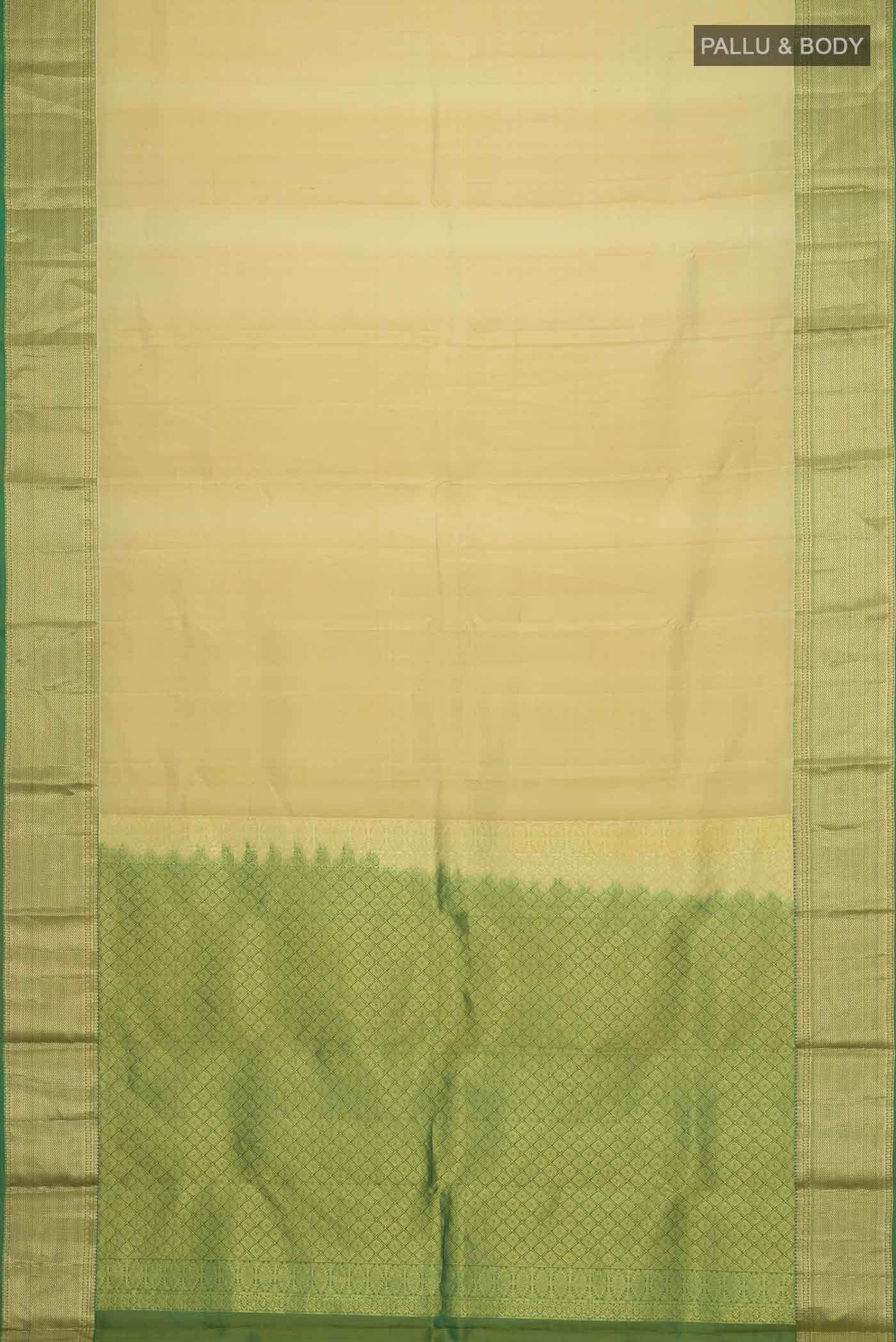 Beige Kanchipuram Silk Saree