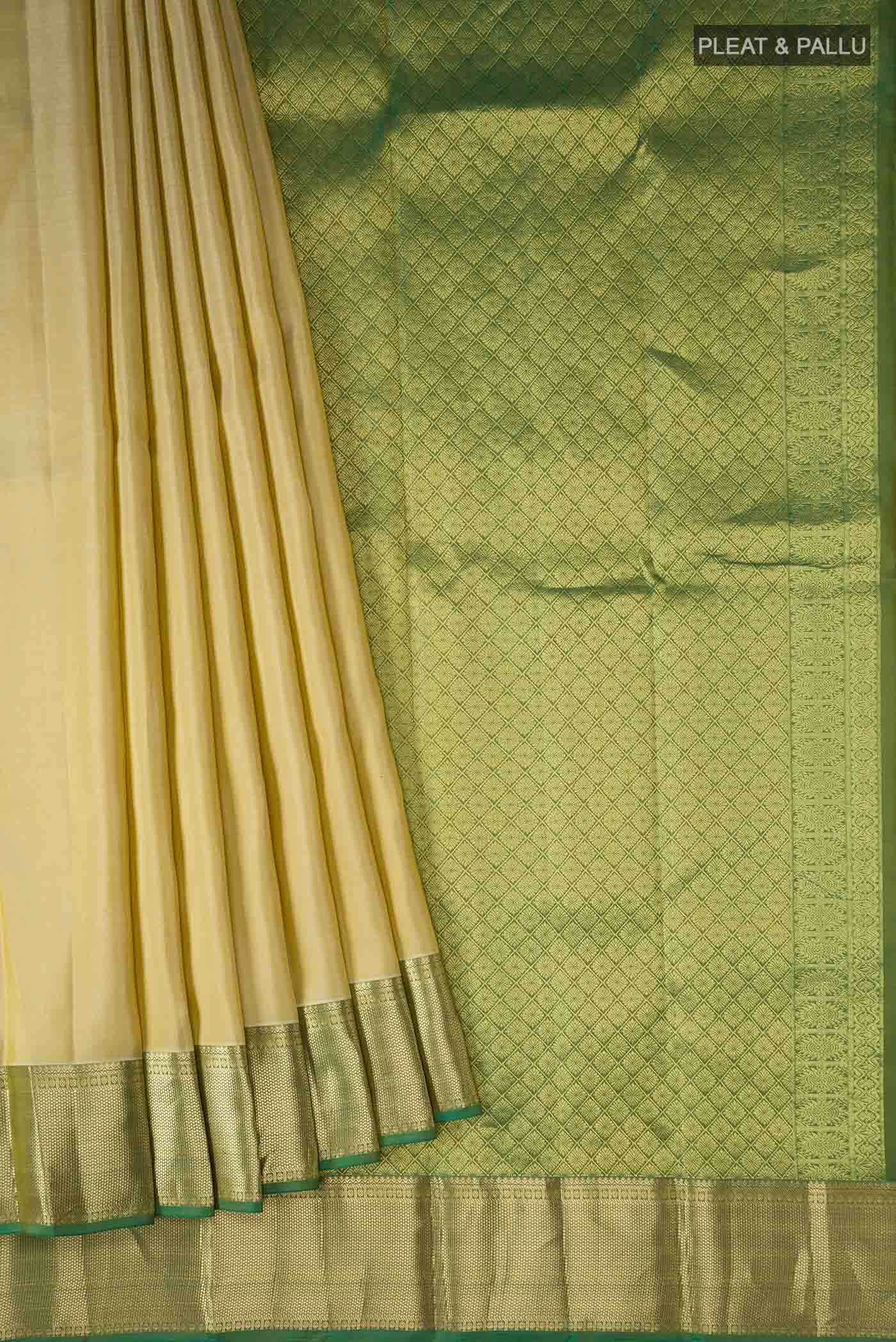 Beige Kanchipuram Silk Saree