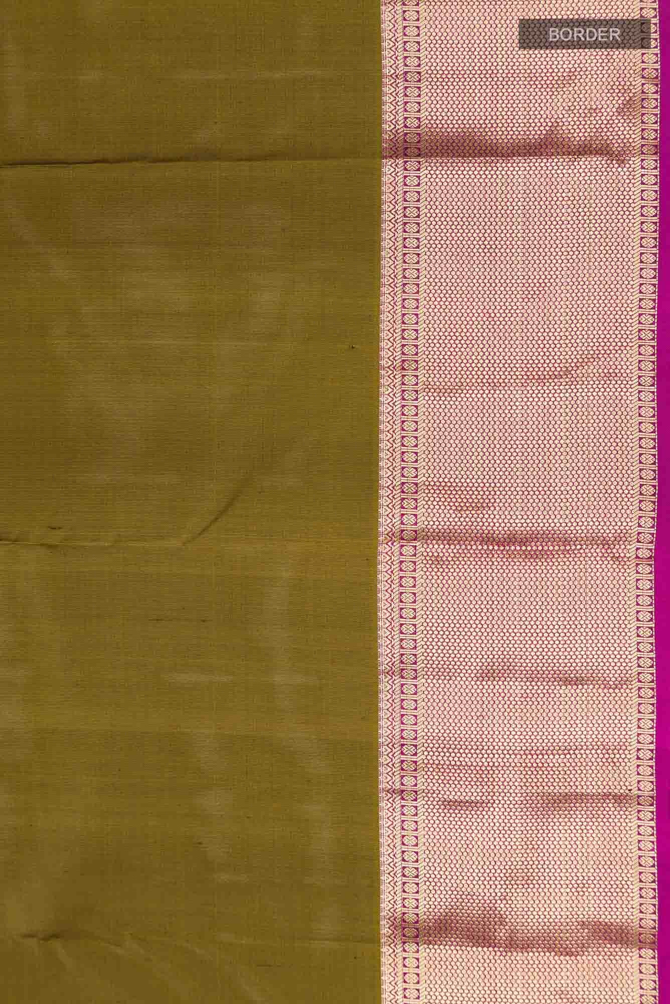 Mehandi Green Kanchipuram Silk Saree