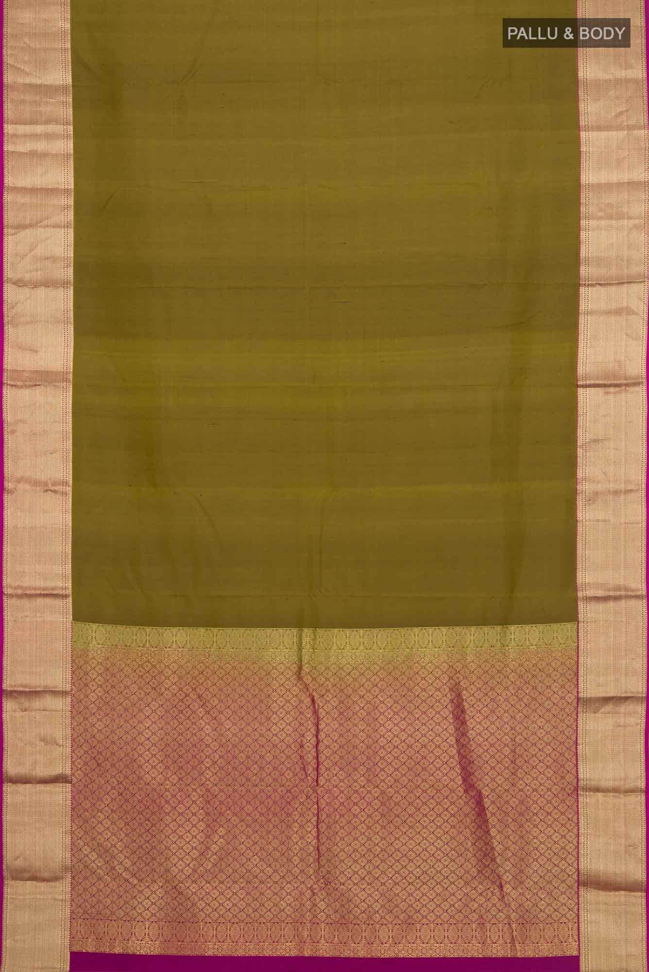 Mehandi Green Kanchipuram Silk Saree