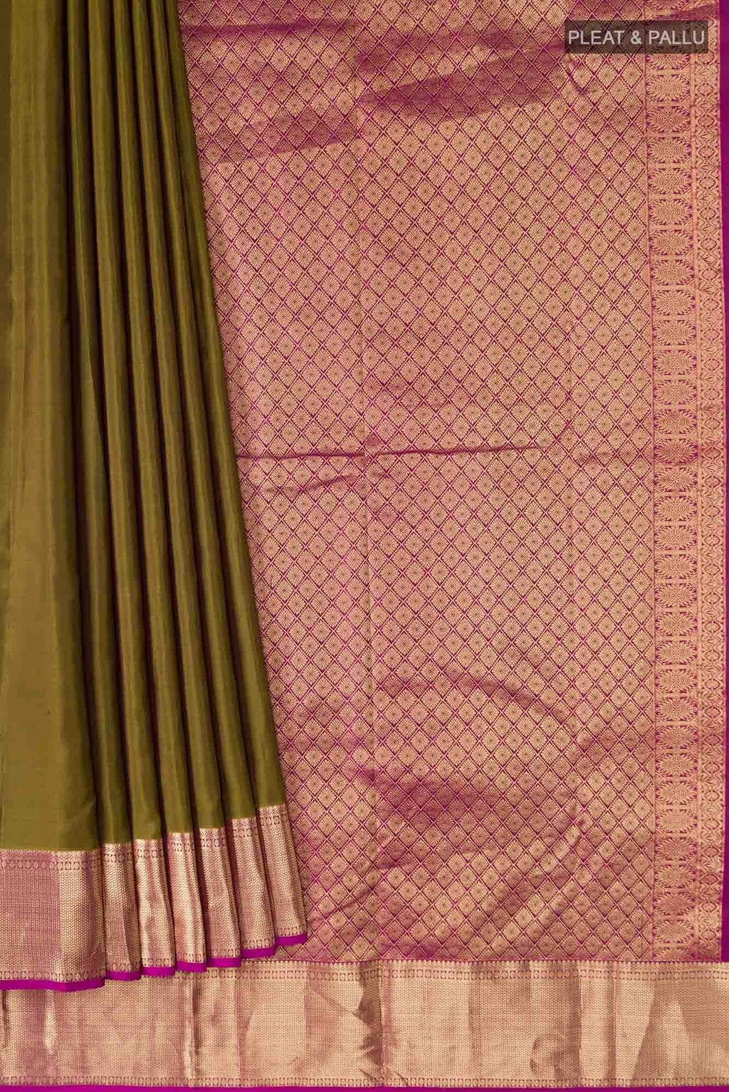 Mehandi Green Kanchipuram Silk Saree