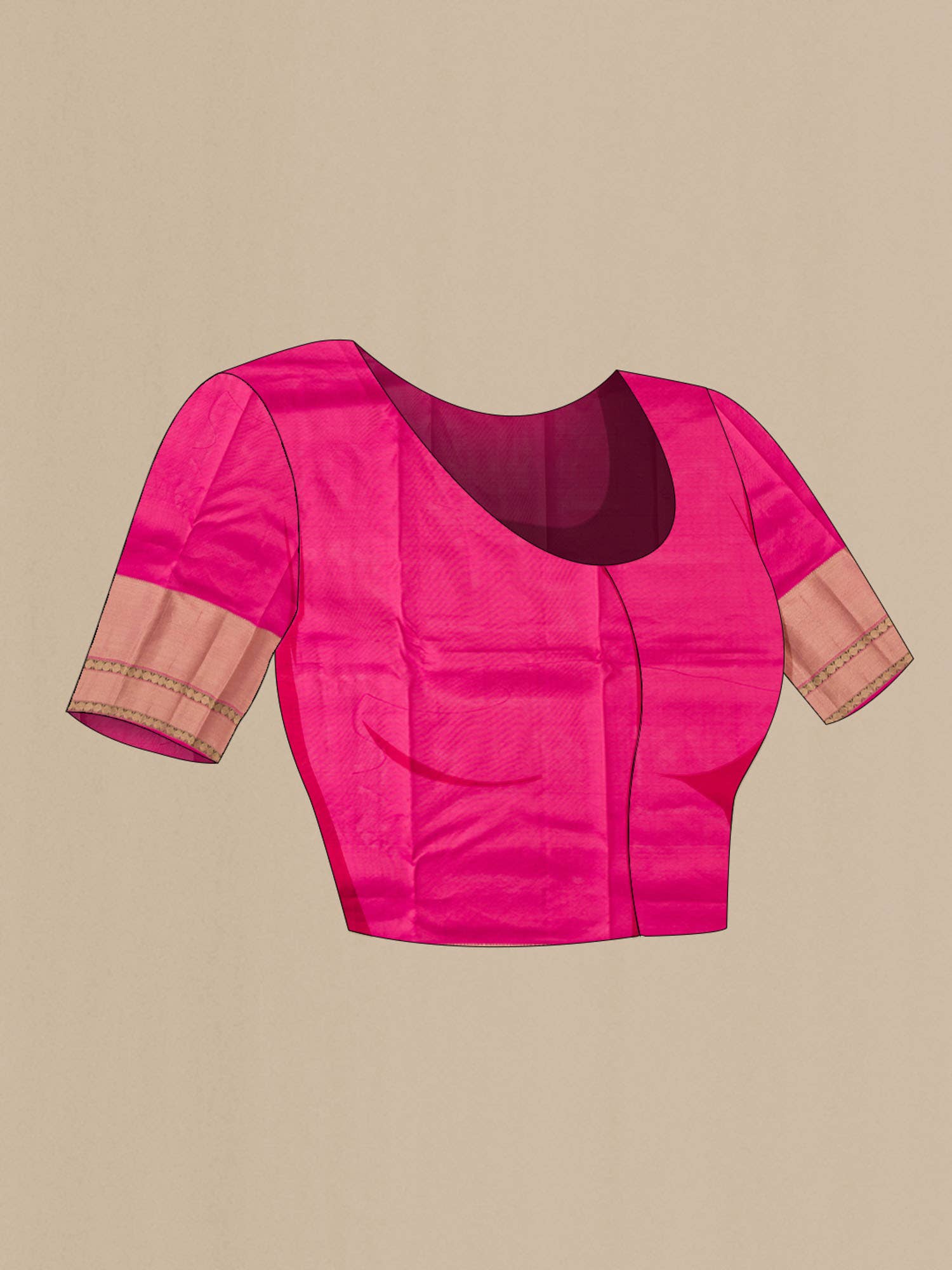 Orange with Pink Dual Tone Kanchipuram Silk Saree