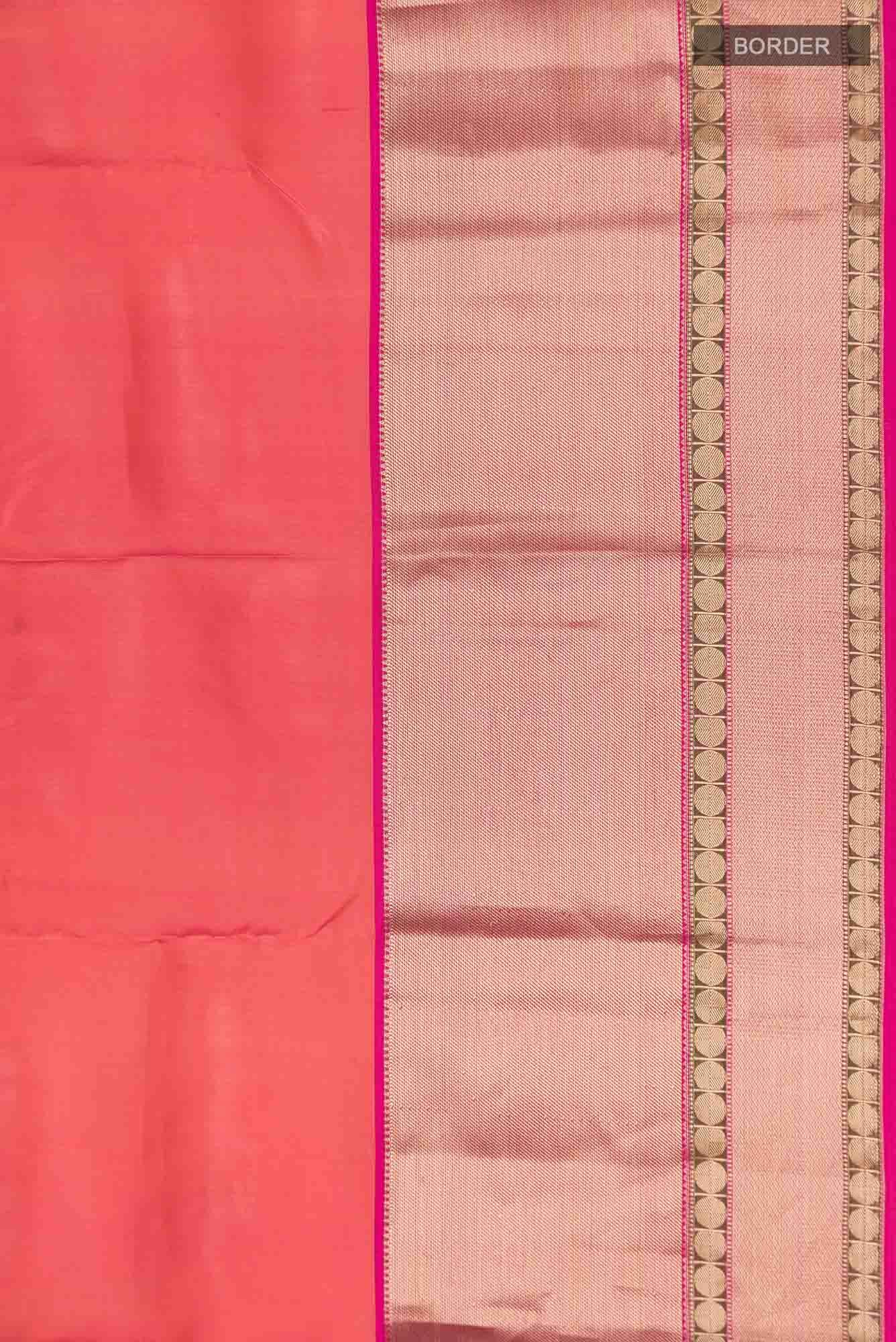 Orange with Pink Dual Tone Kanchipuram Silk Saree