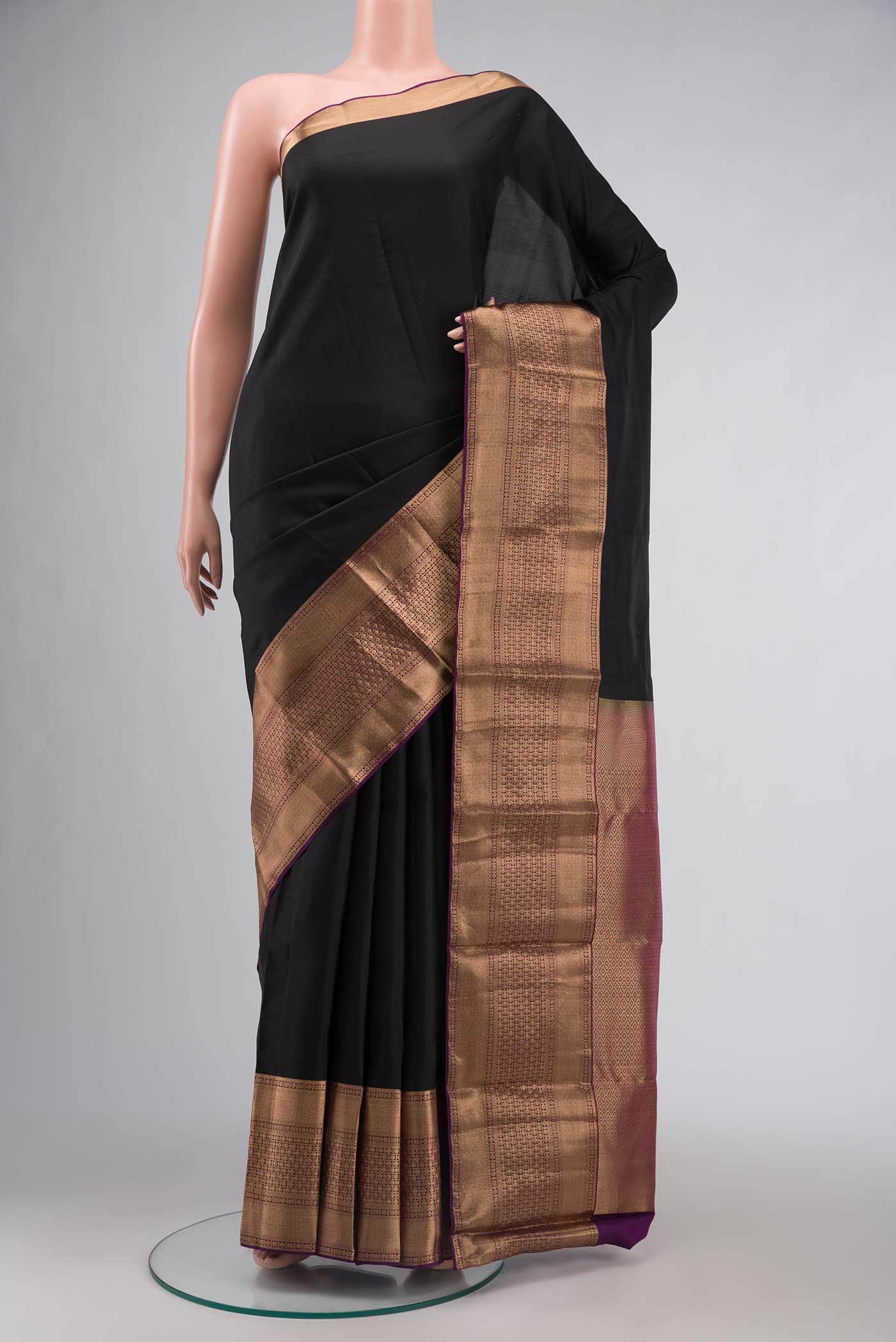 Black Kanchipuram Silk Saree