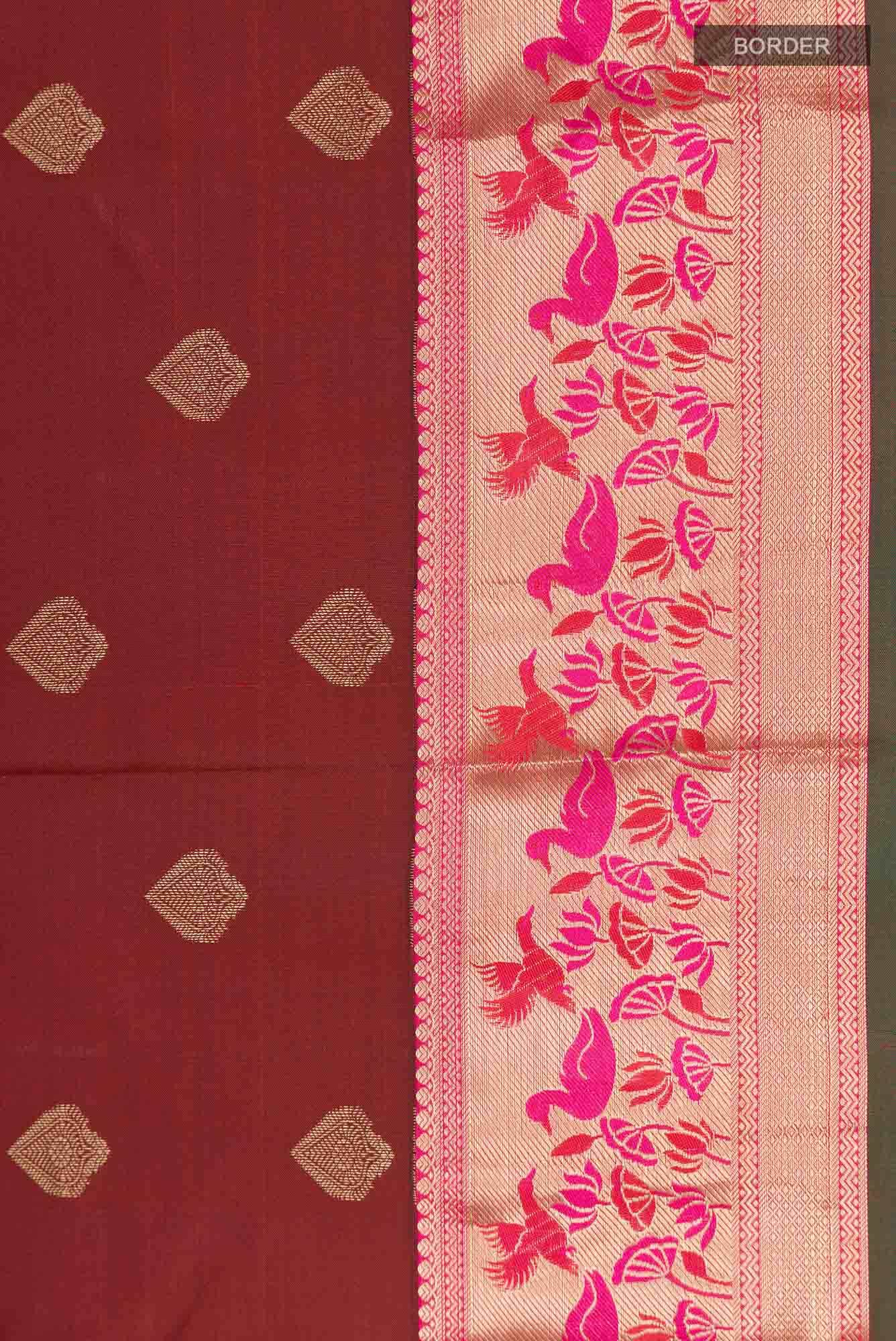 Maroon Kanchipuram Silk Saree