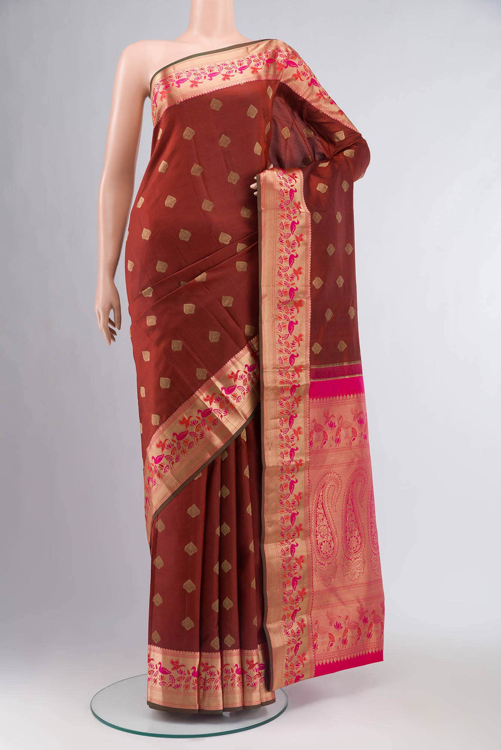 Maroon Kanchipuram Silk Saree
