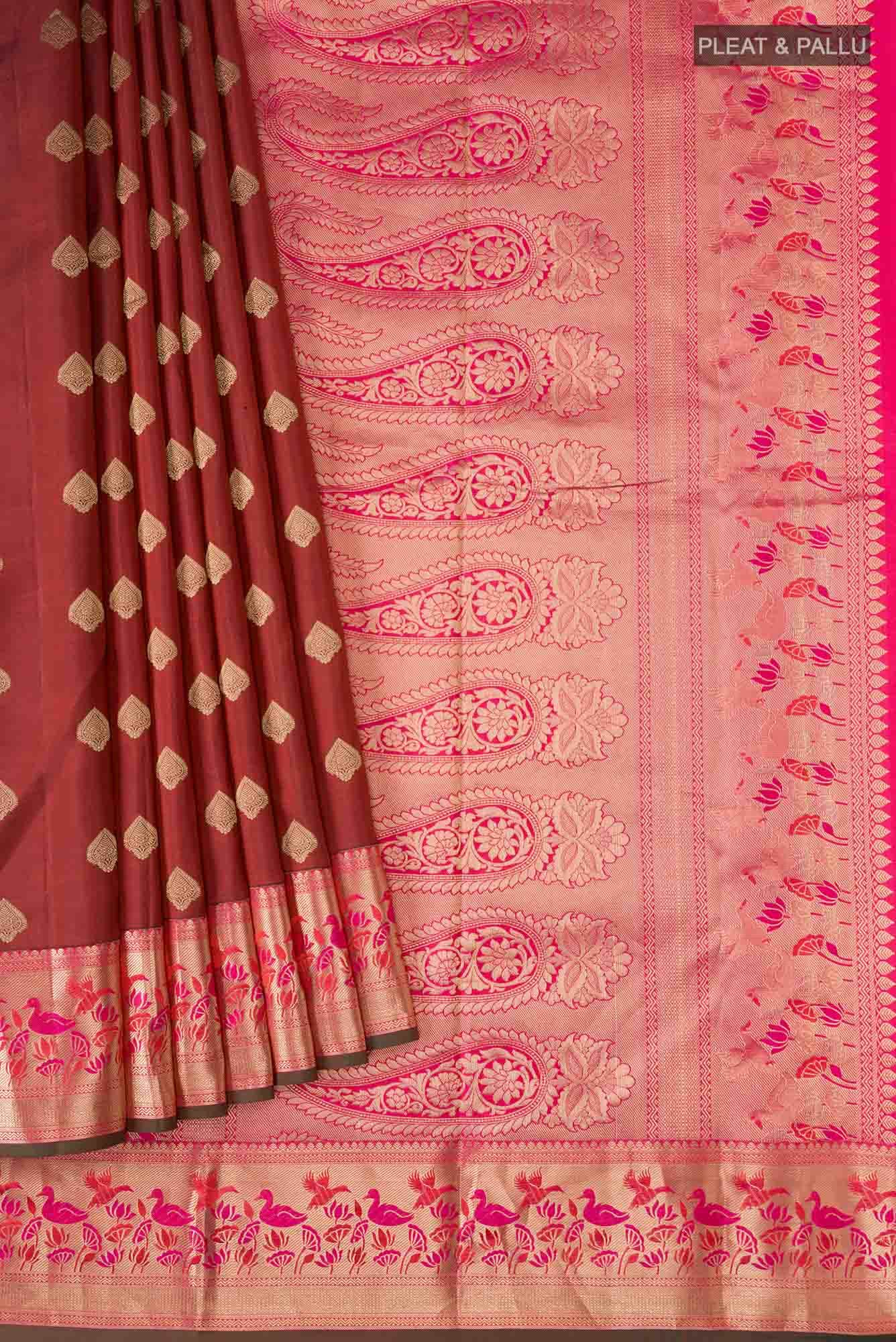 Maroon Kanchipuram Silk Saree