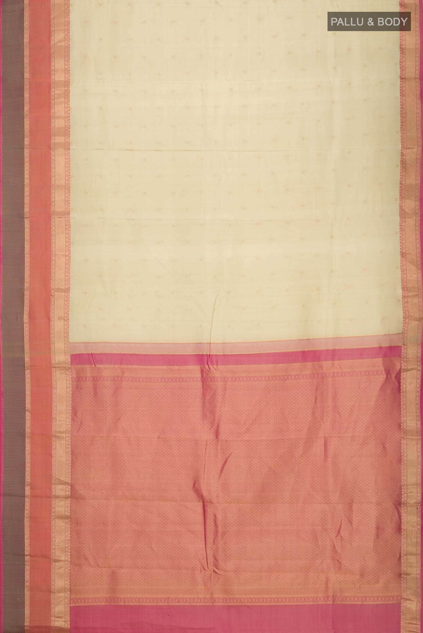 Beige Kanchipuram Silk Saree