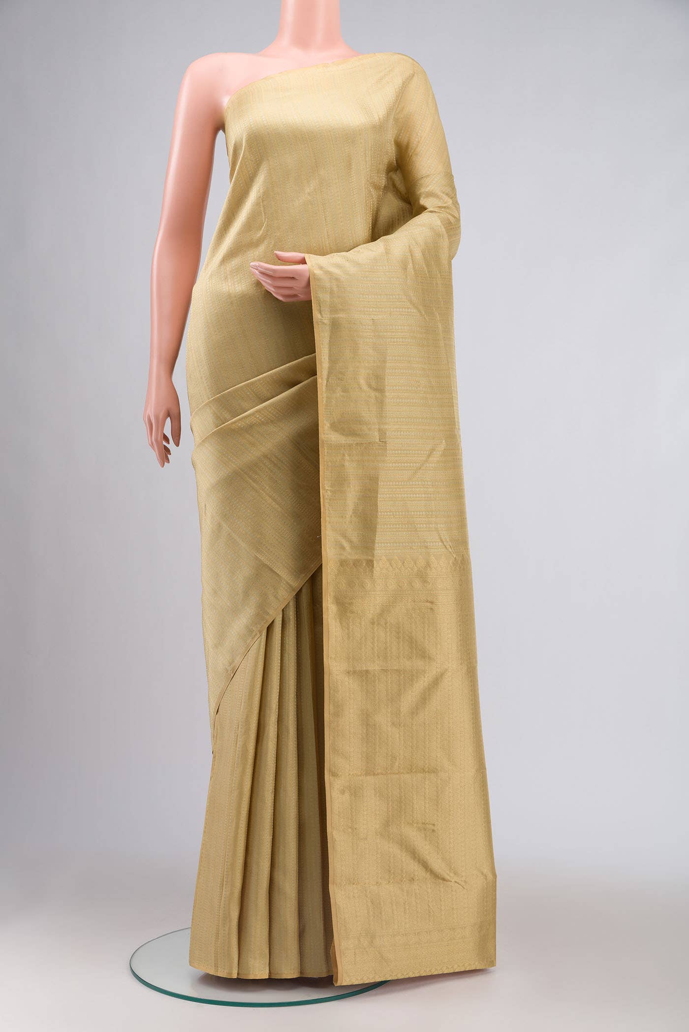Beige Kanchipuram Silk Saree