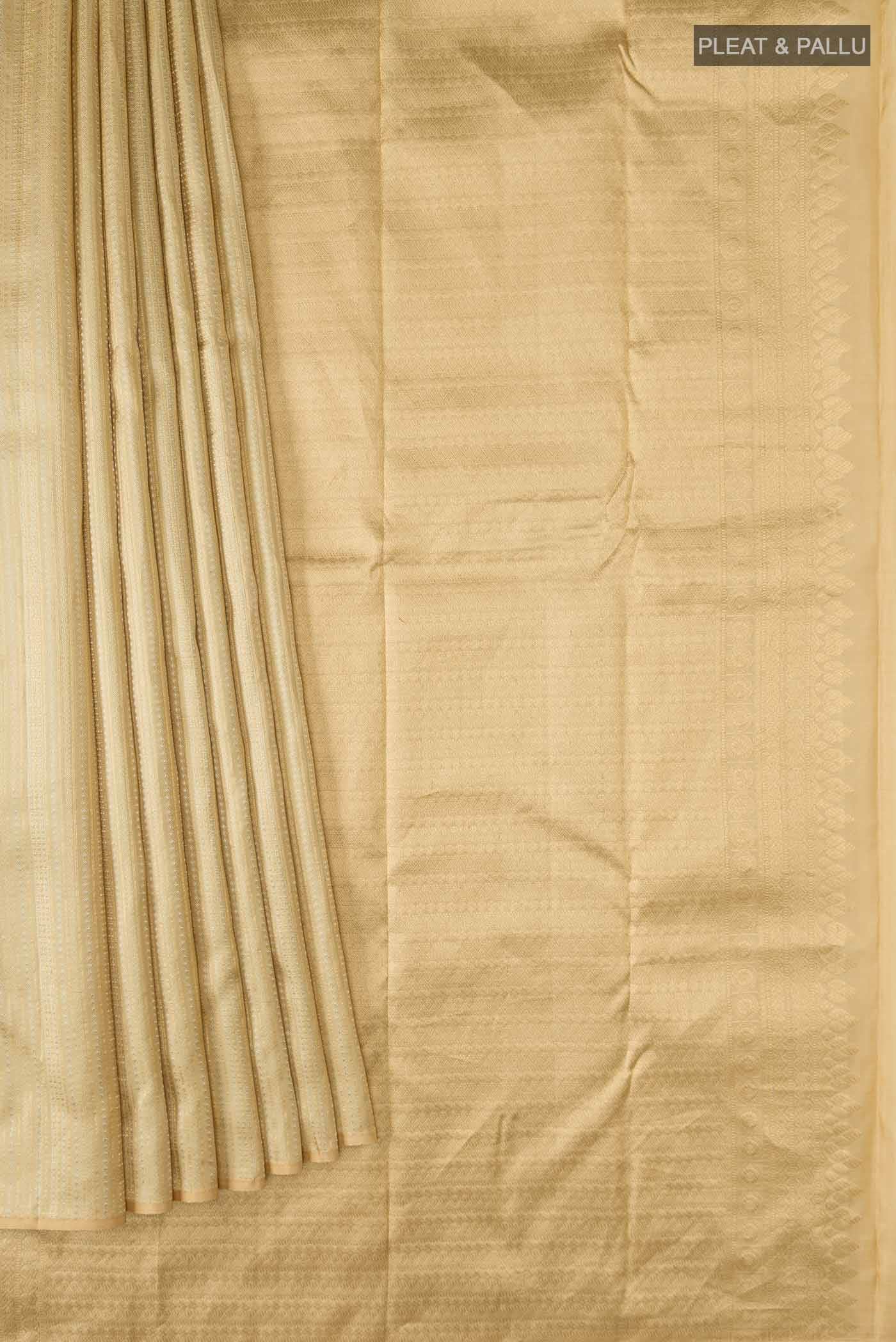 Beige Kanchipuram Silk Saree