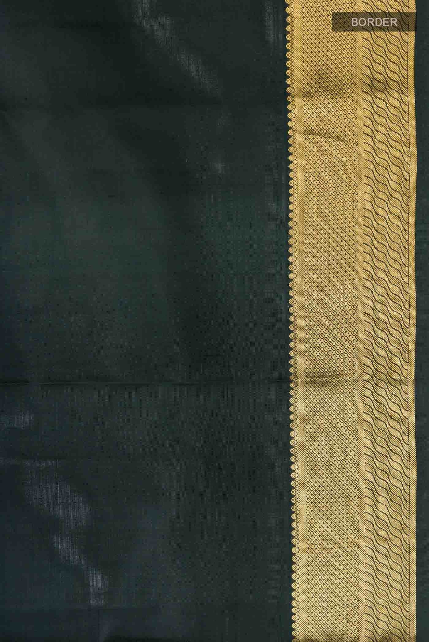 Bottle Green Kanchipuram Silk Saree