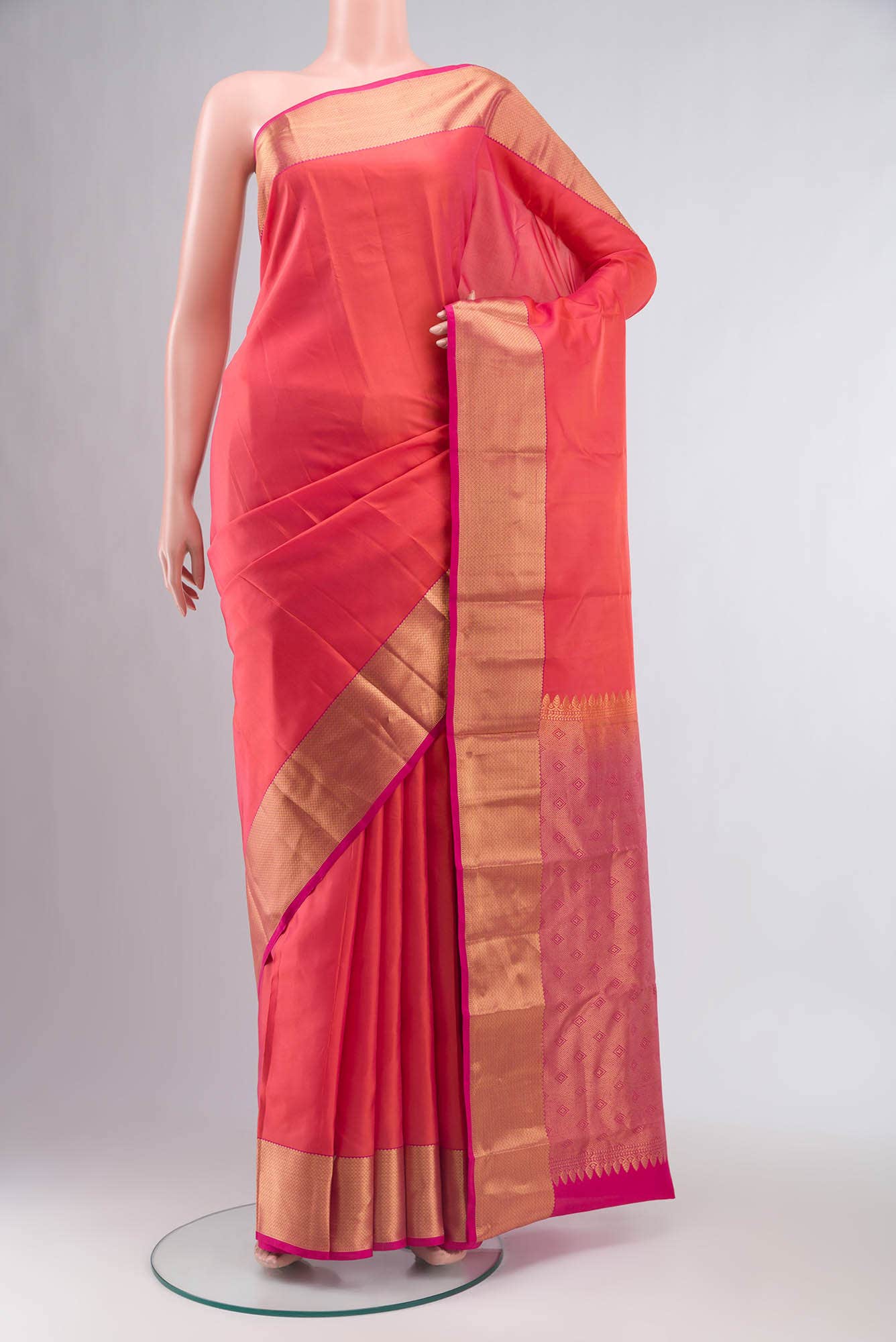 Orange Kanchipuram Silk Saree
