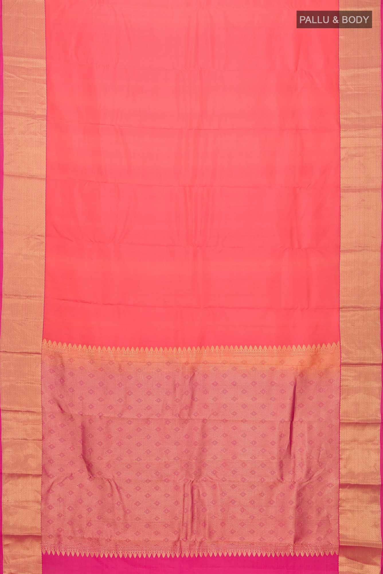 Orange Kanchipuram Silk Saree