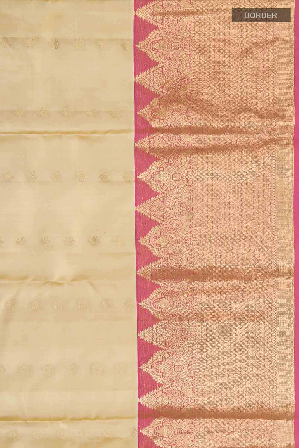 Beige Dual Tone Kanchipuram Silk Saree