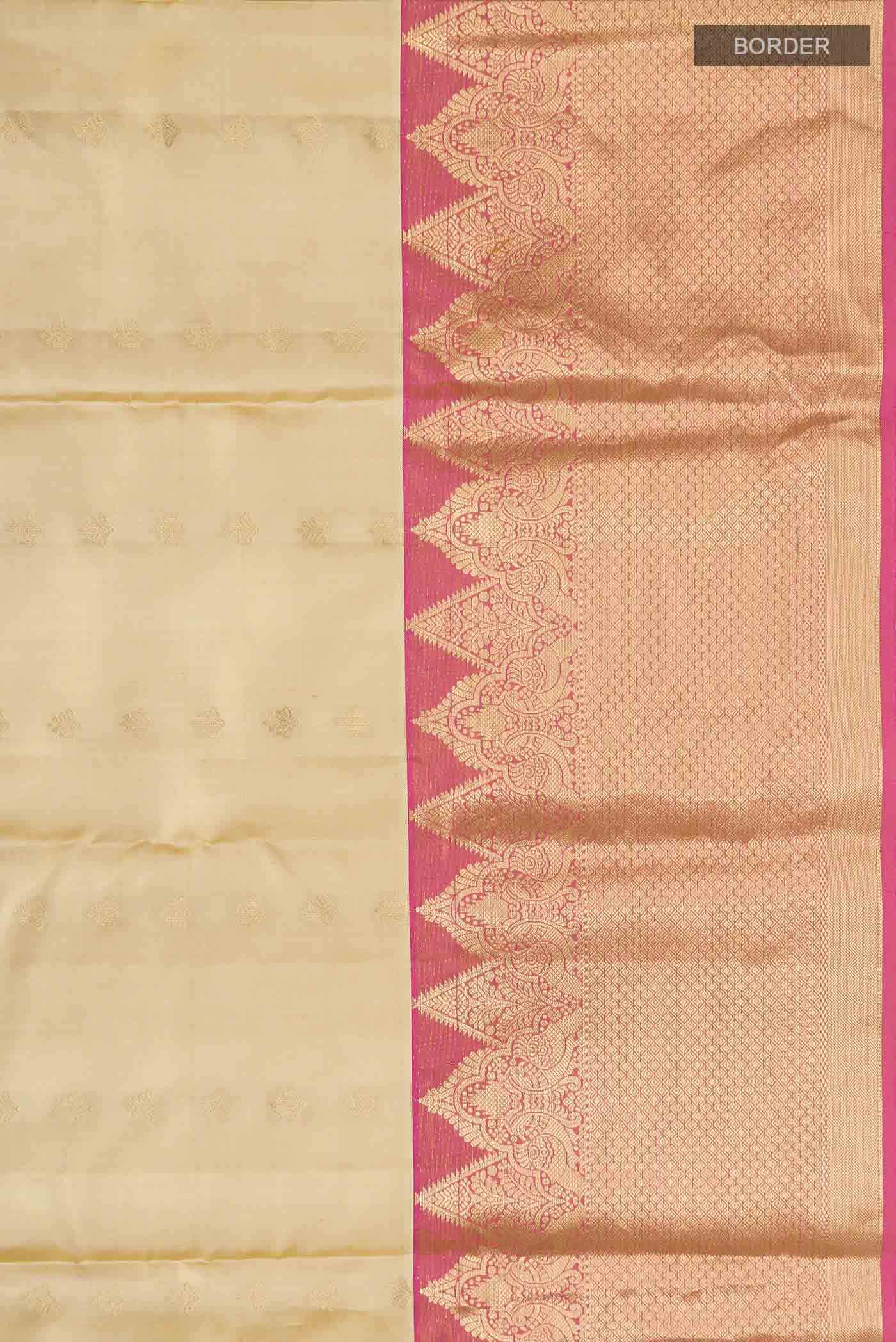 Beige Dual Tone Kanchipuram Silk Saree