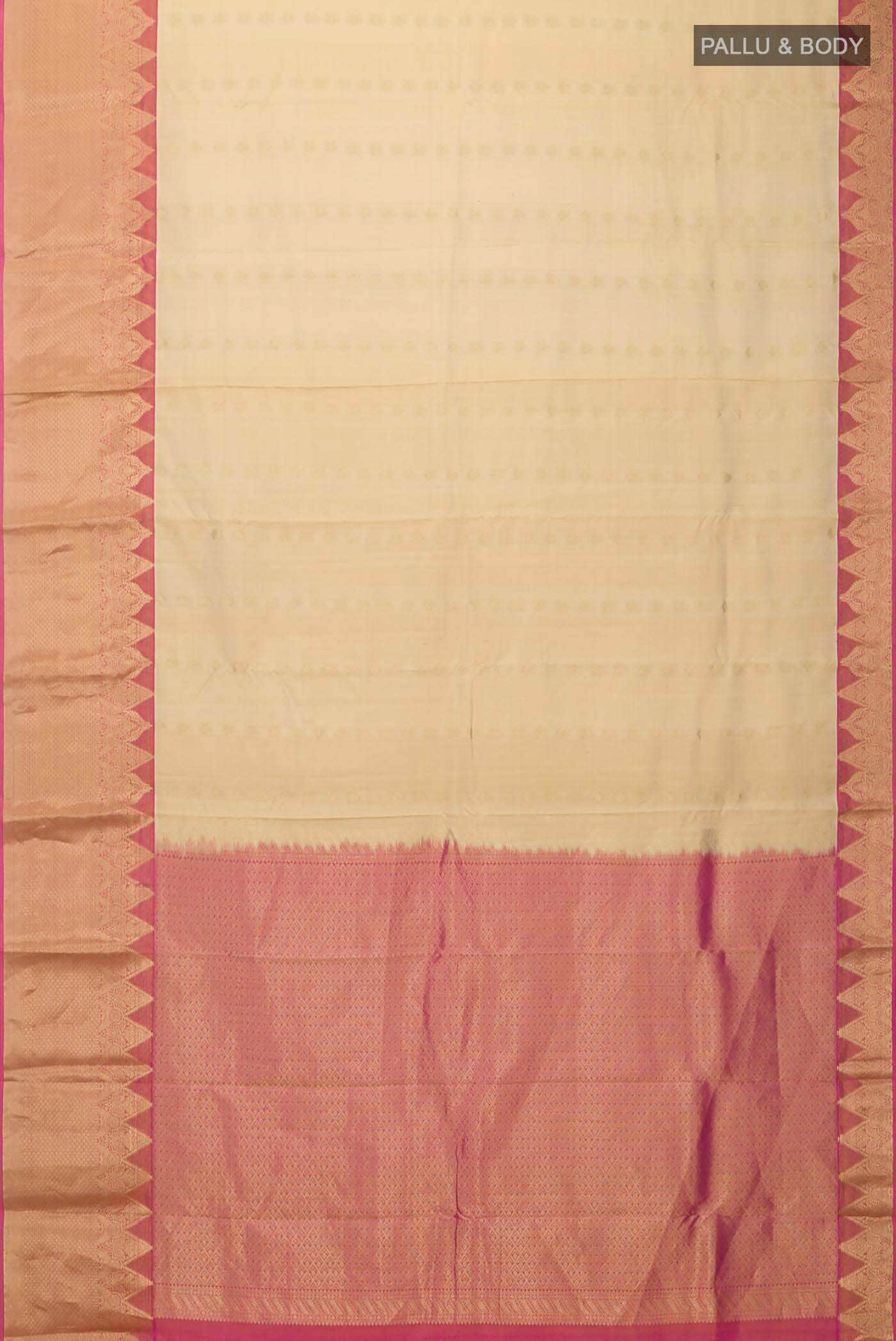 Beige Dual Tone Kanchipuram Silk Saree