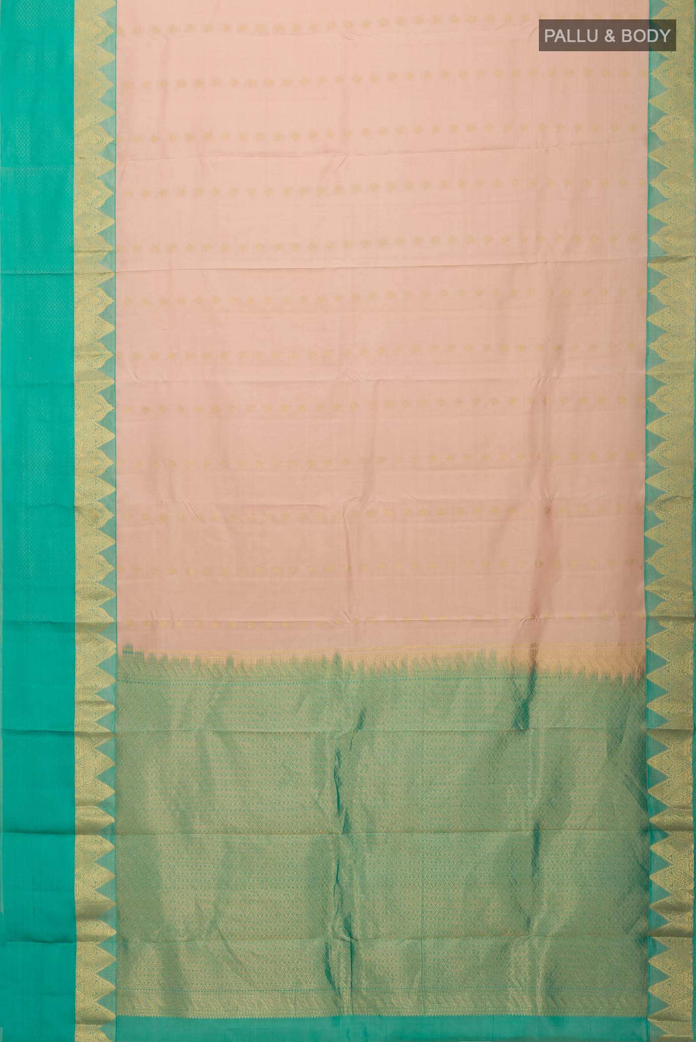 Beige Kanchipuram Silk Saree