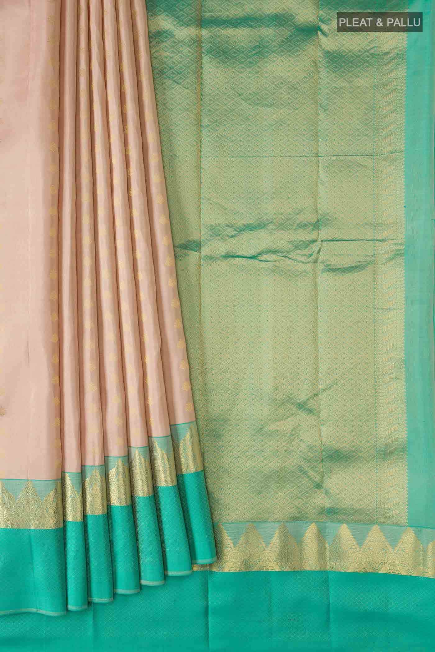 Beige Kanchipuram Silk Saree