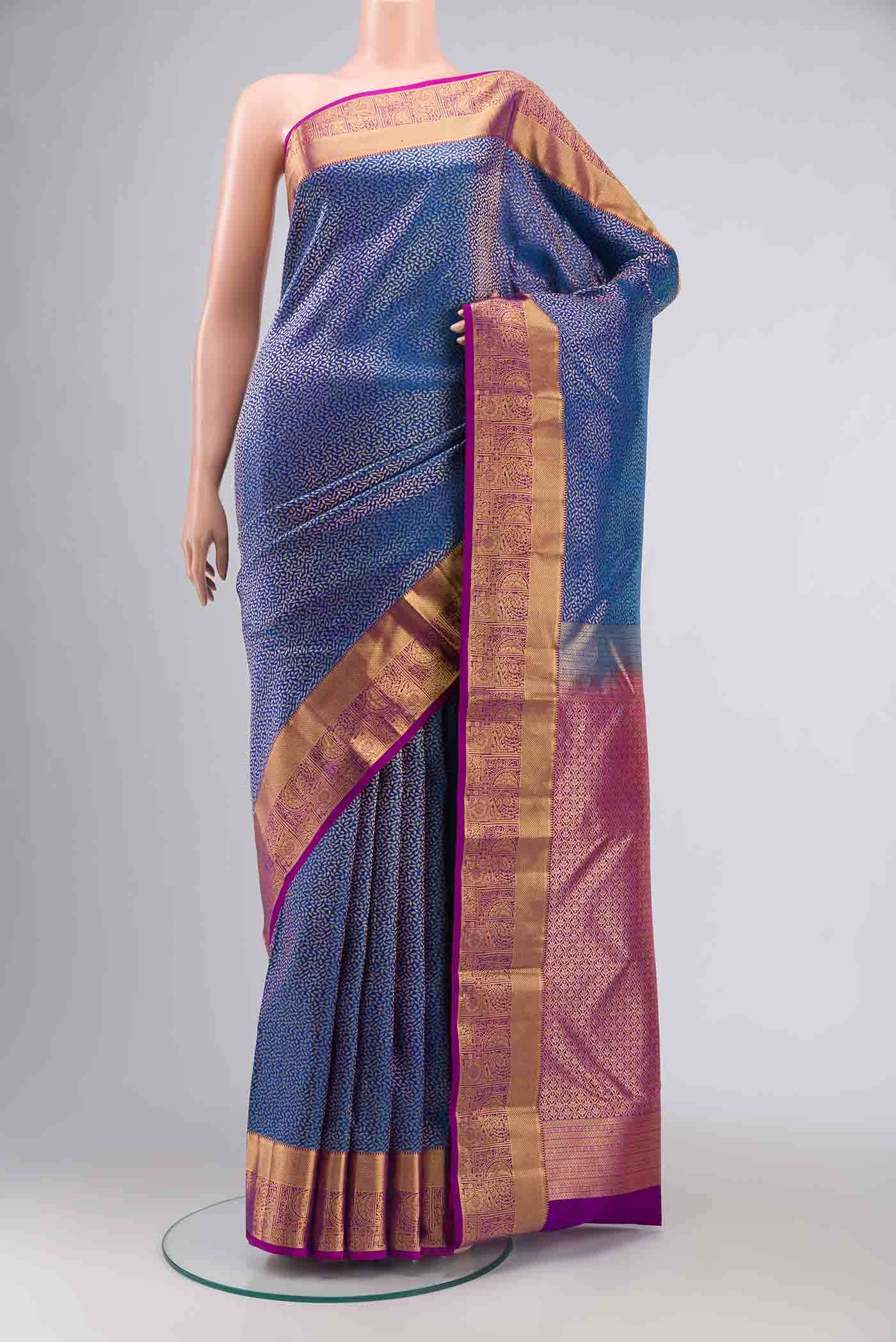 Blue Kanchipuram Silk Saree