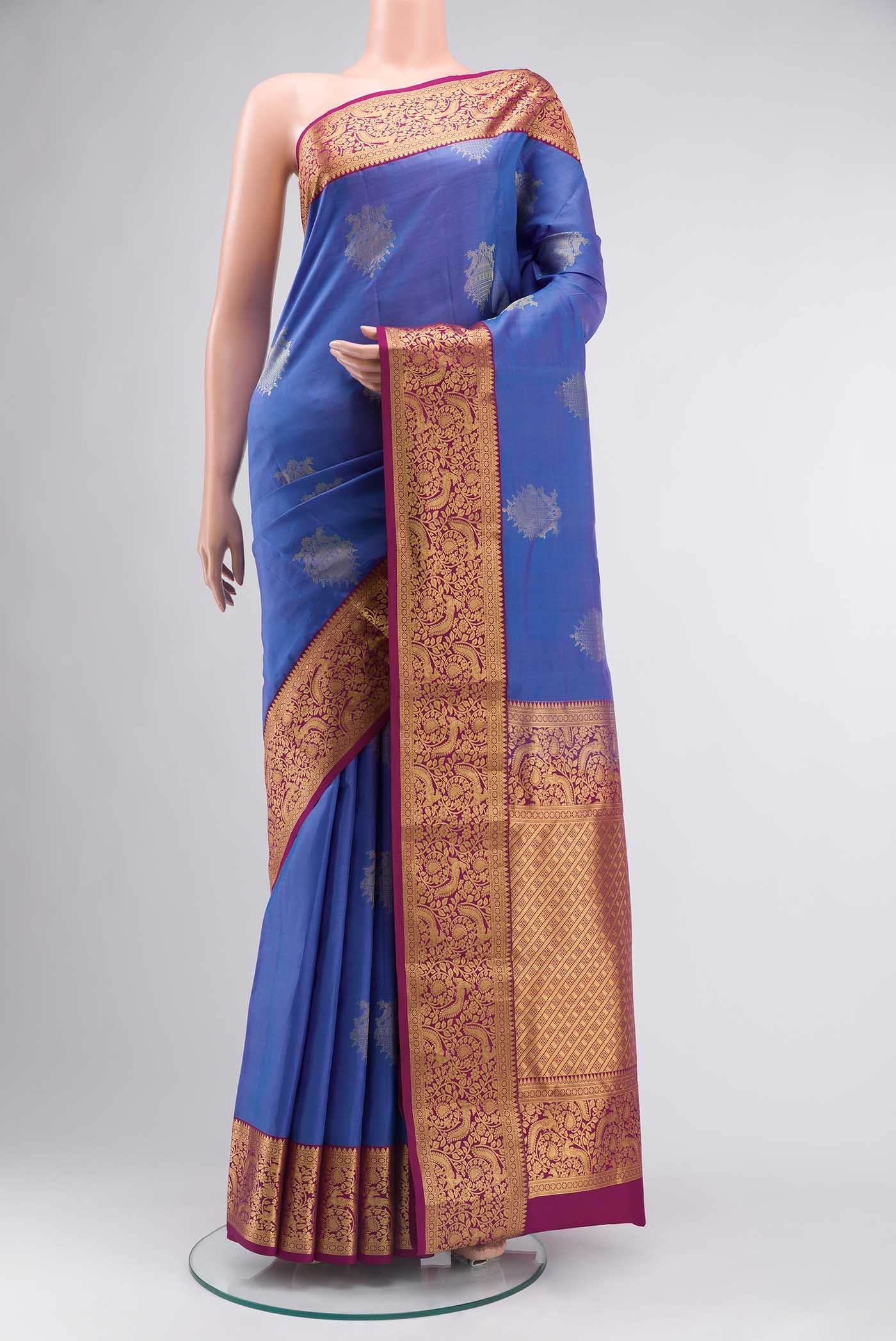 Blue Kanchipuram Silk Saree