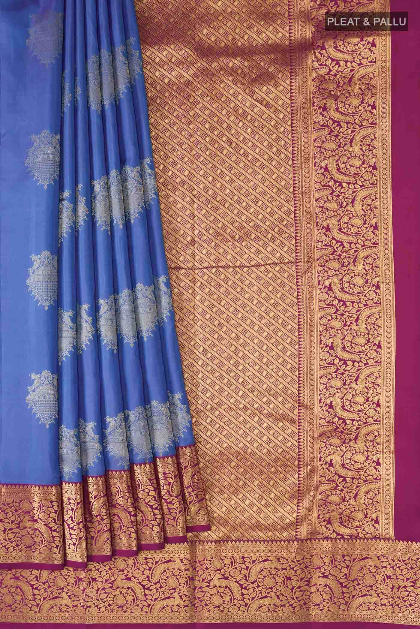 Blue Kanchipuram Silk Saree