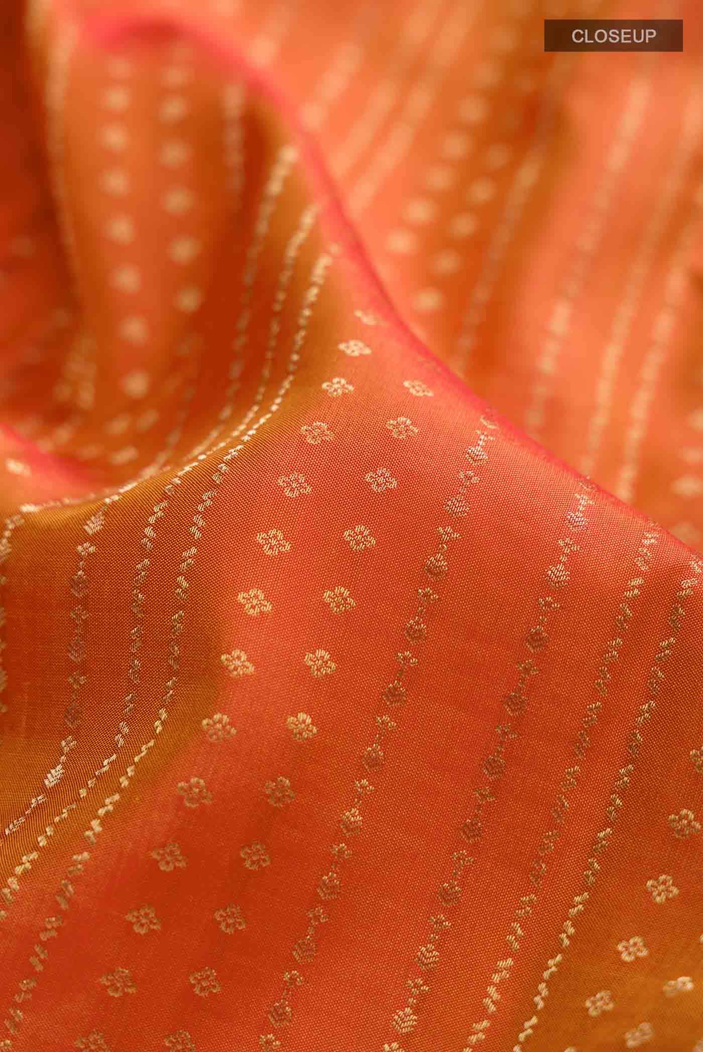 Orange Kanchipuram Silk Saree