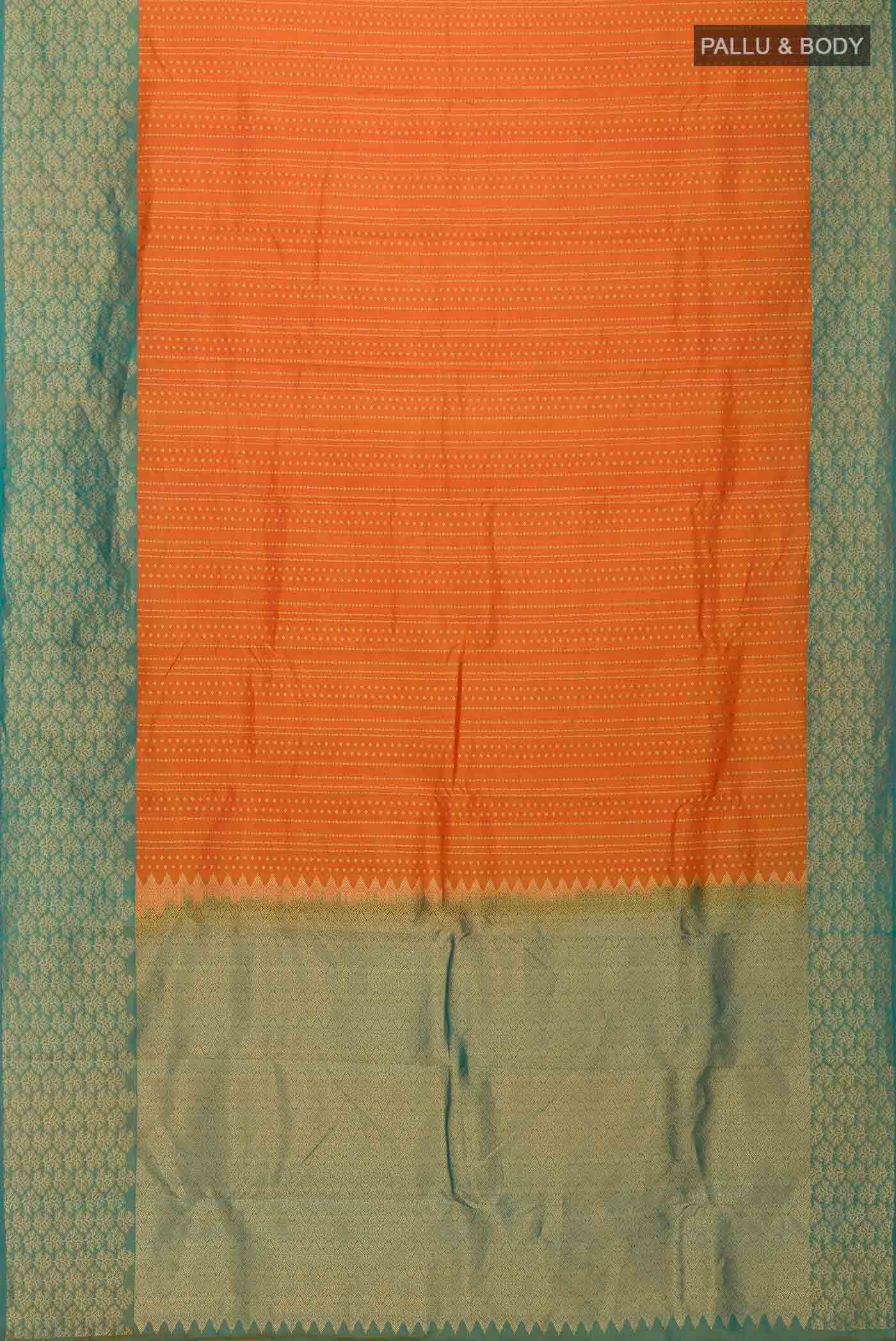 Orange Kanchipuram Silk Saree