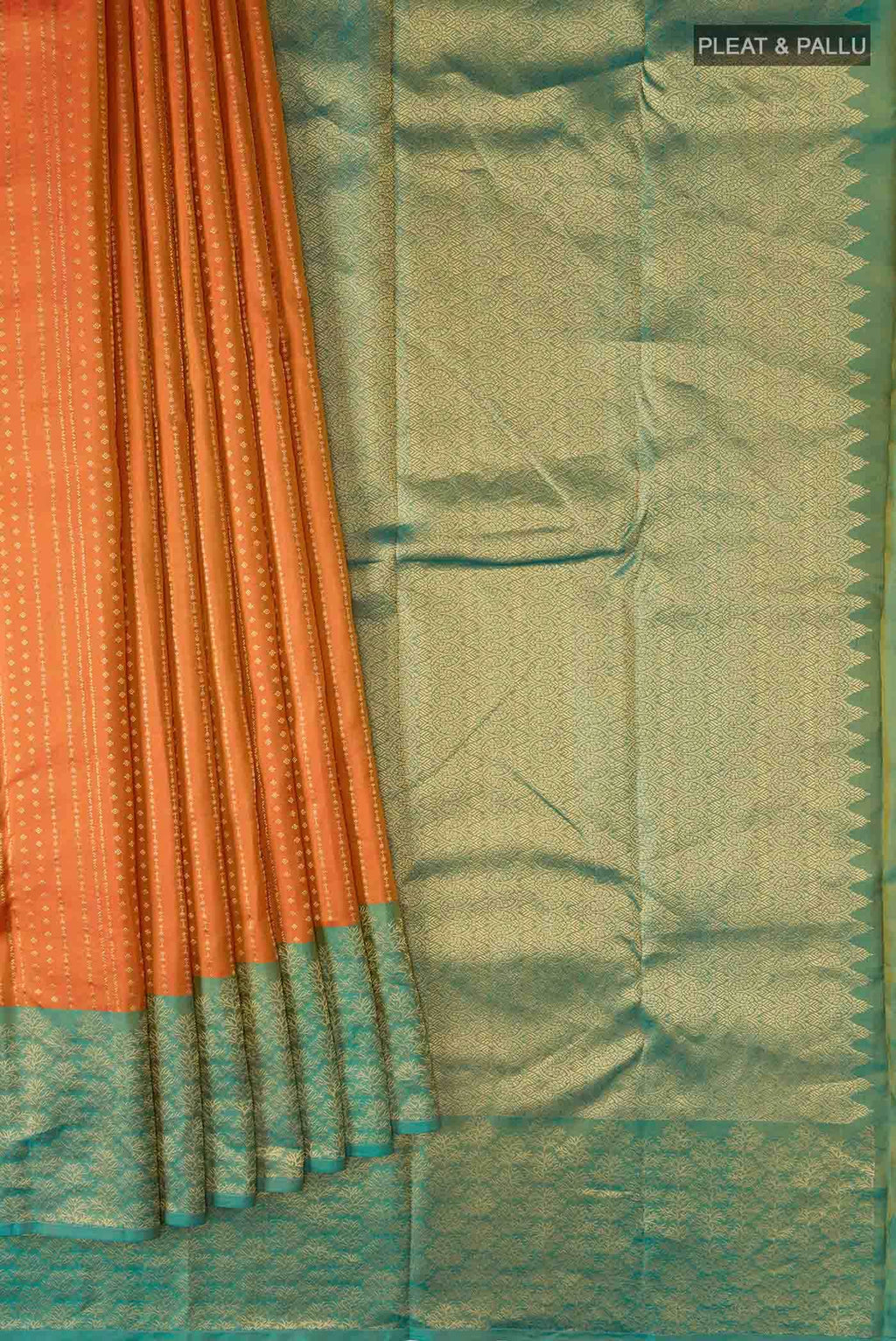 Orange Kanchipuram Silk Saree