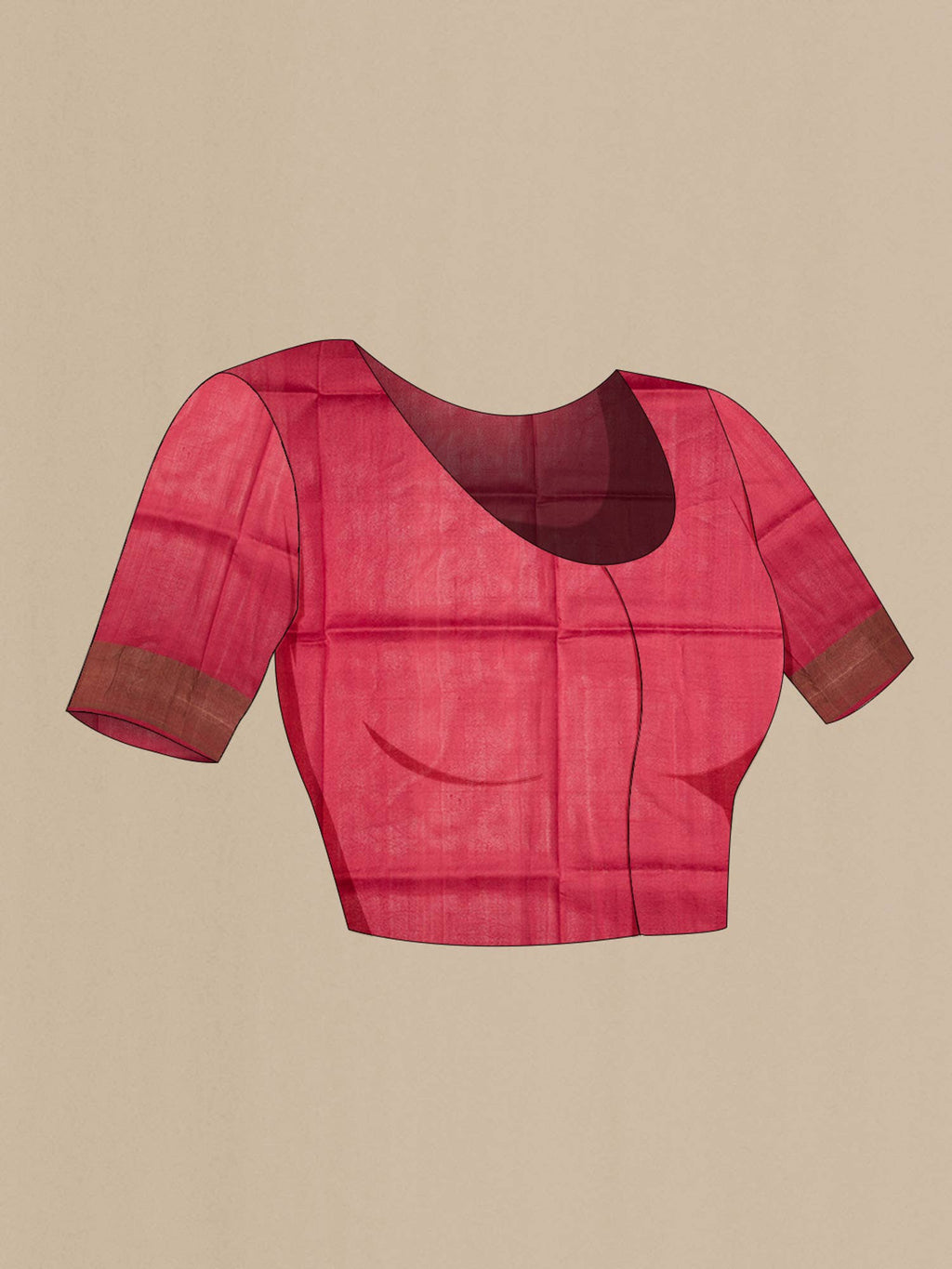 Red Bhagalpuri Tussar Silk Saree