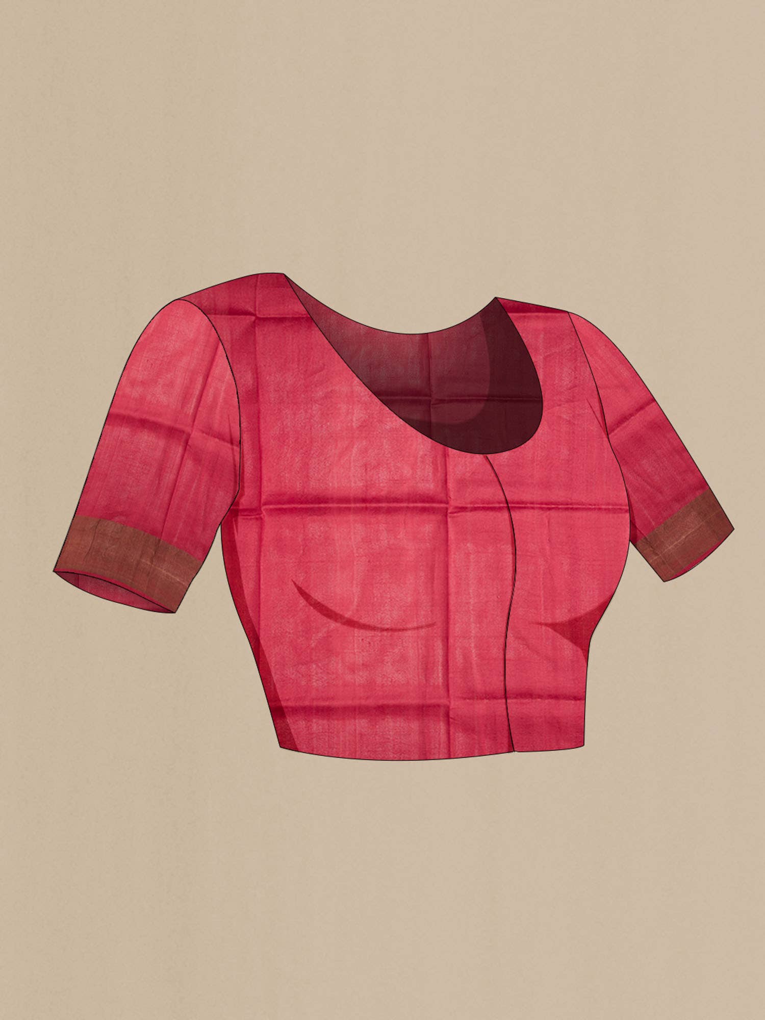 Red Bhagalpuri Tussar Silk Saree