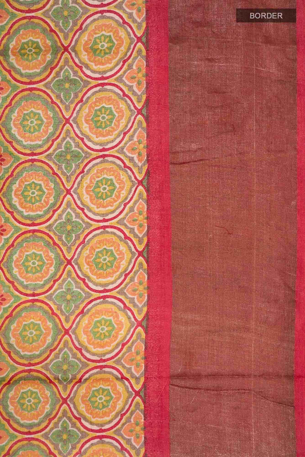 Mustard Bhagalpuri Tussar Silk Saree