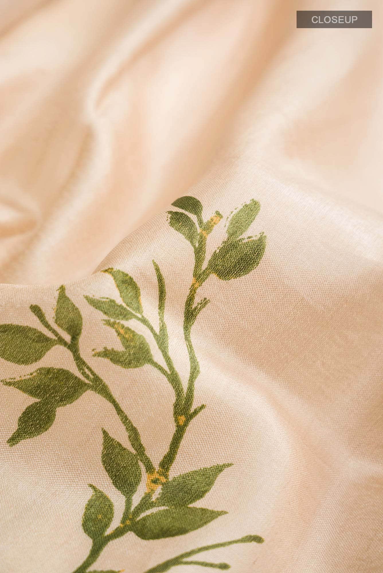 Beige Bhagalpuri Tussar Silk Saree