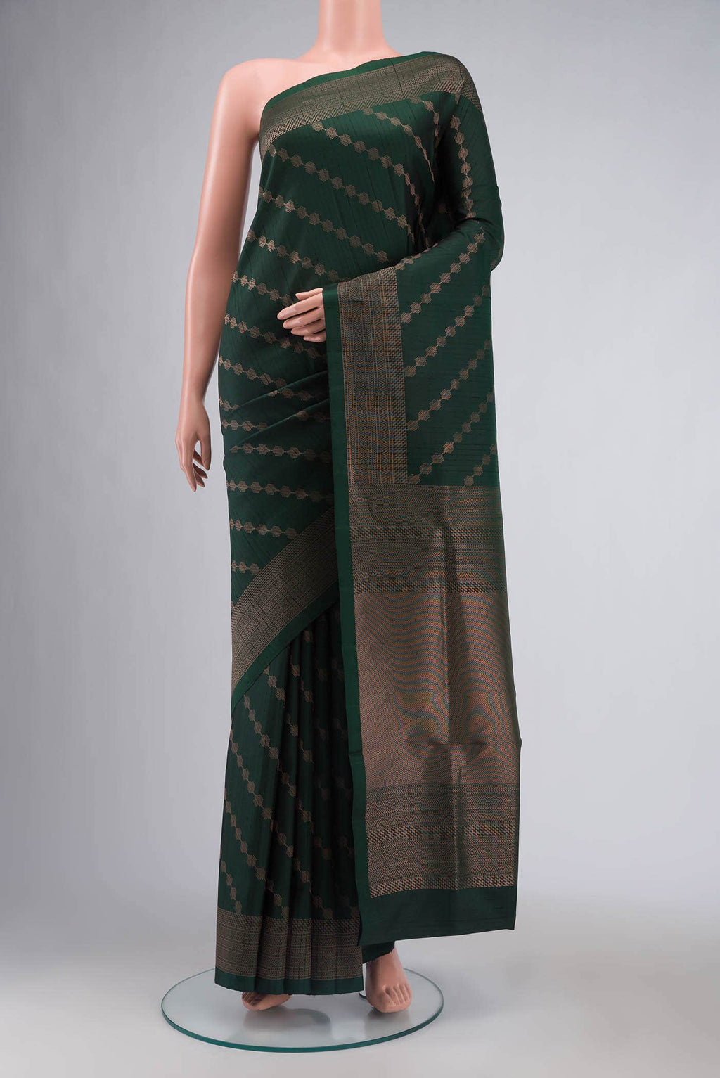 Bottle Green Soft Silk Saree