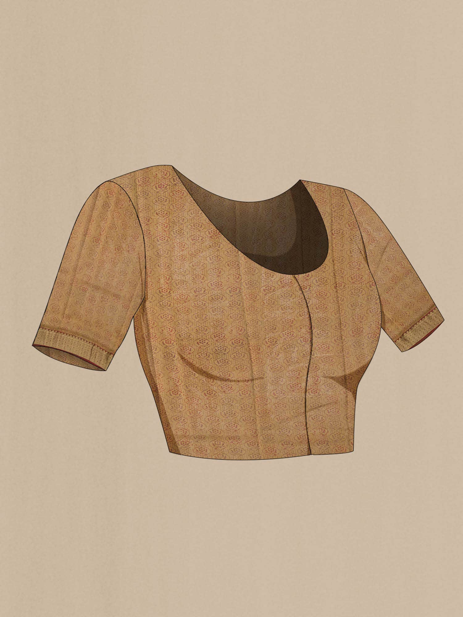 Brown Mysore Chiffon Saree