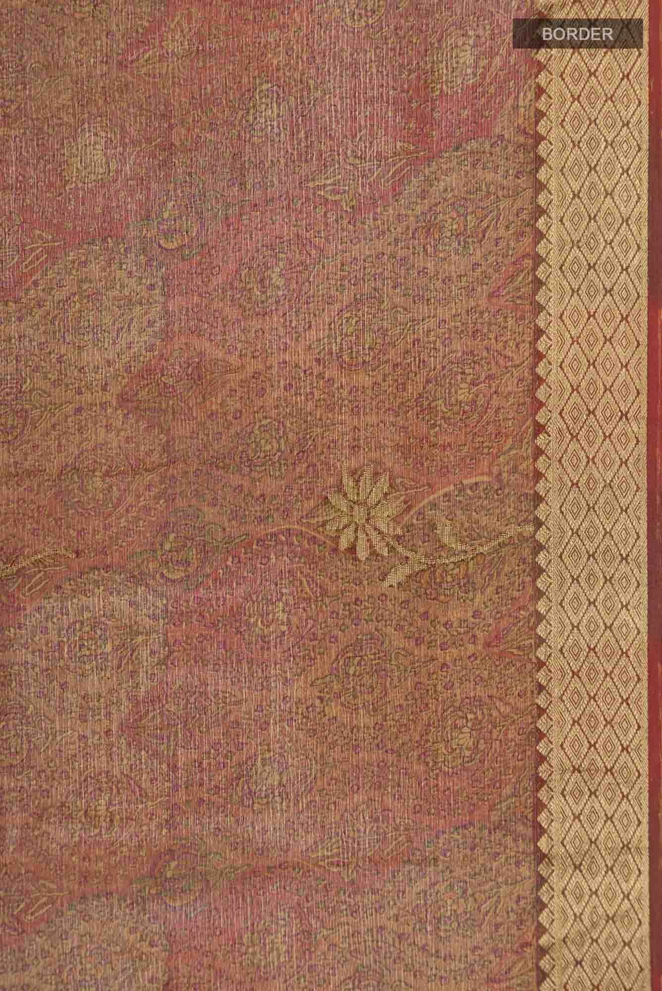 Brown Mysore Chiffon Saree