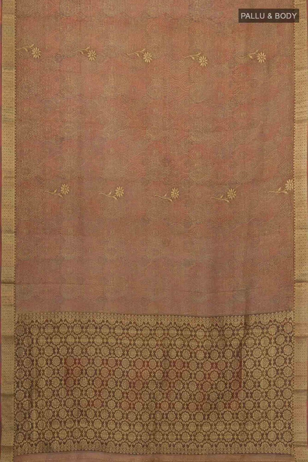 Brown Mysore Chiffon Saree
