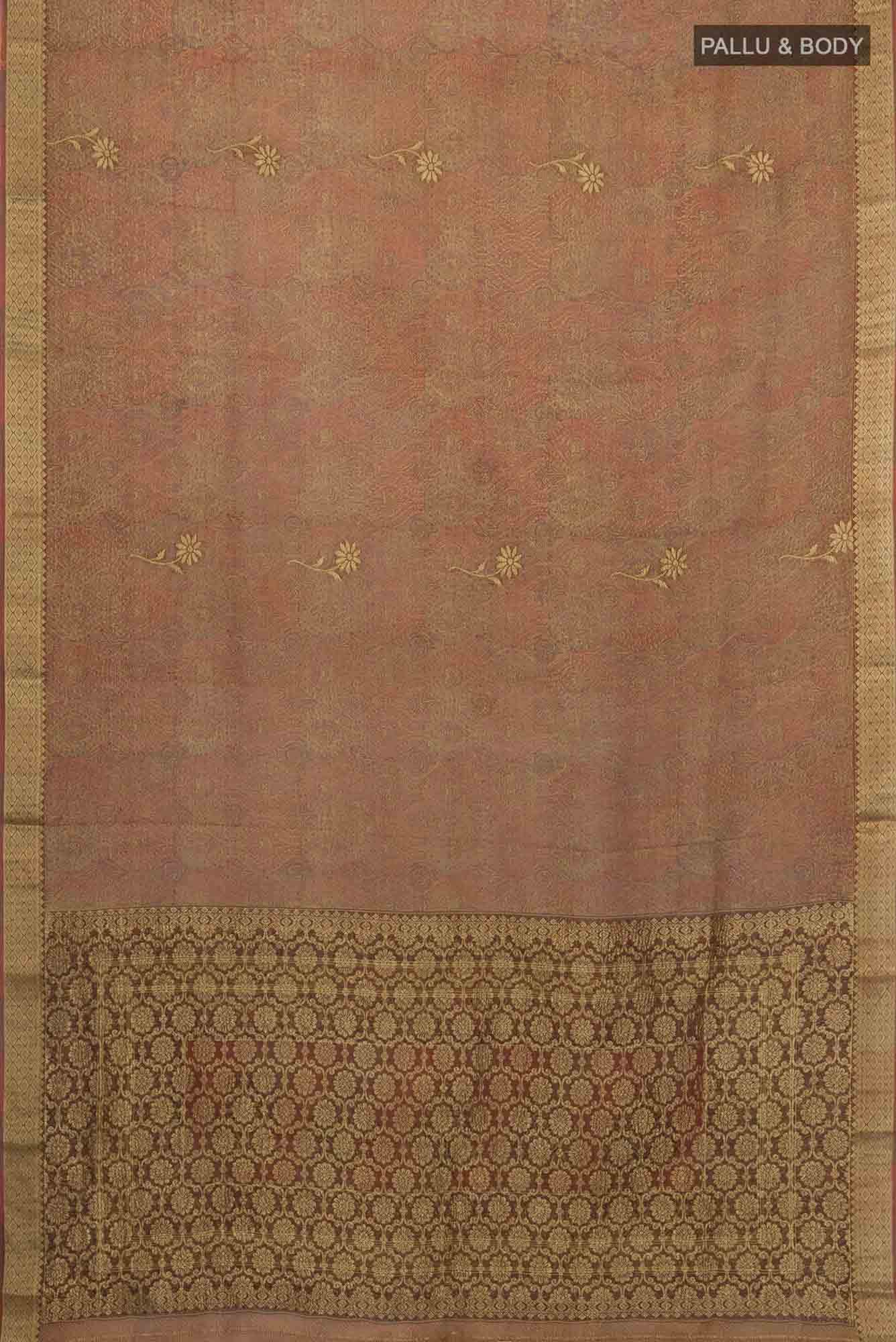 Brown Mysore Chiffon Saree