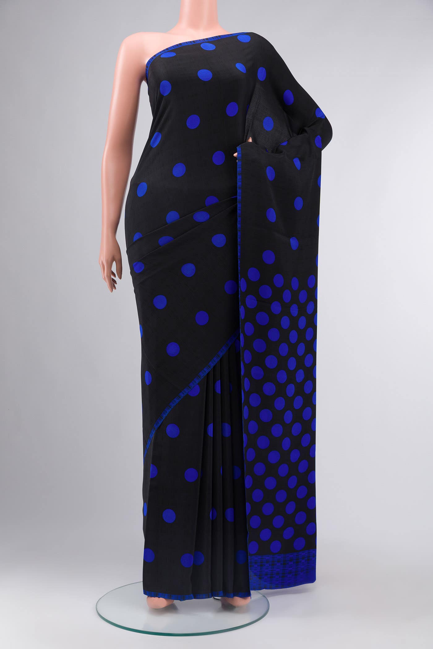 Black Mysore Crepe Saree