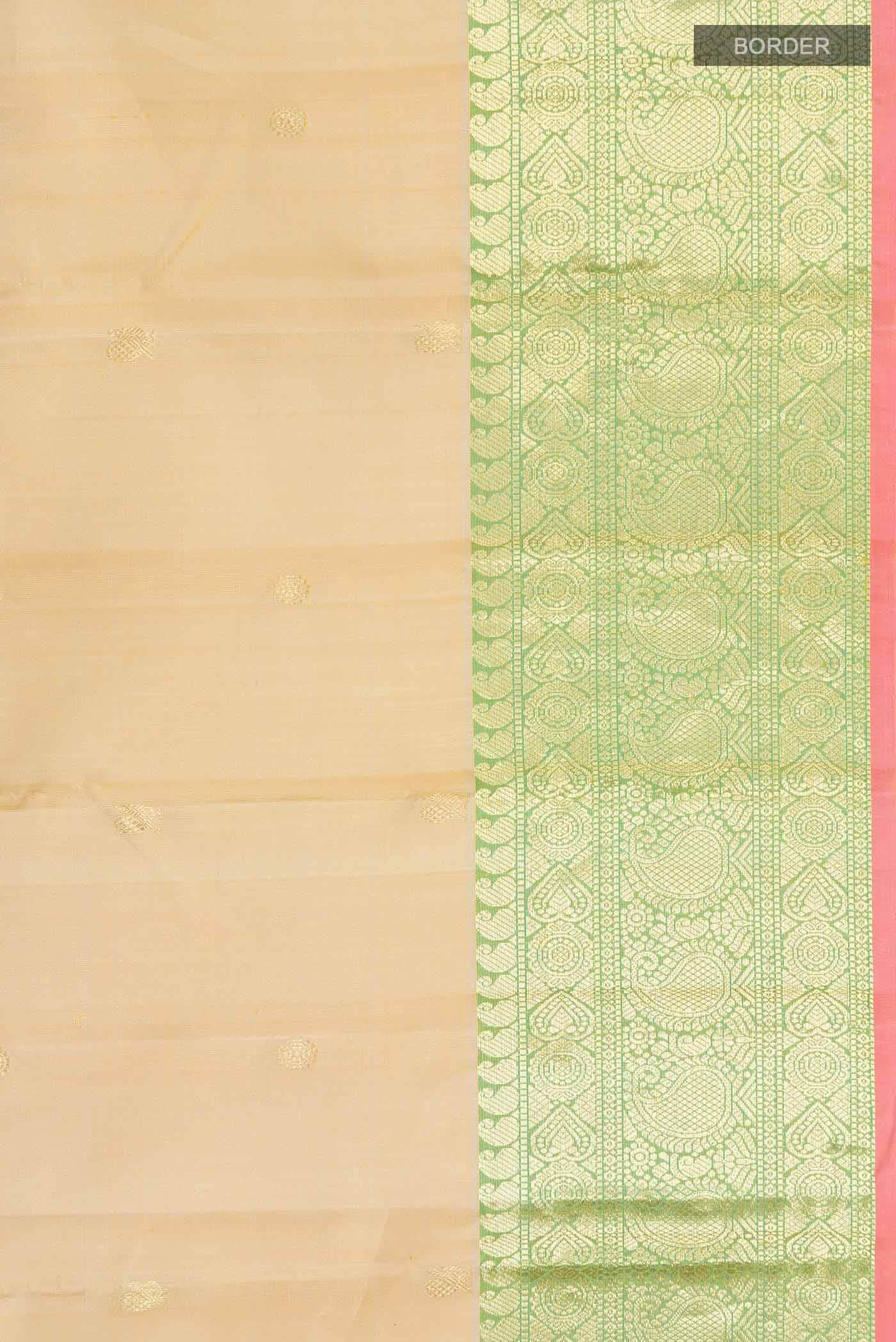 Beige Kanchipuram Silk Saree