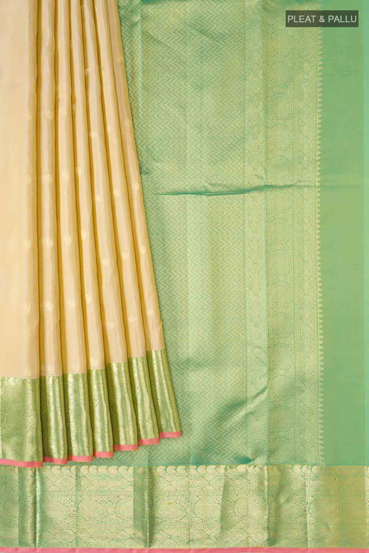 Beige Kanchipuram Silk Saree