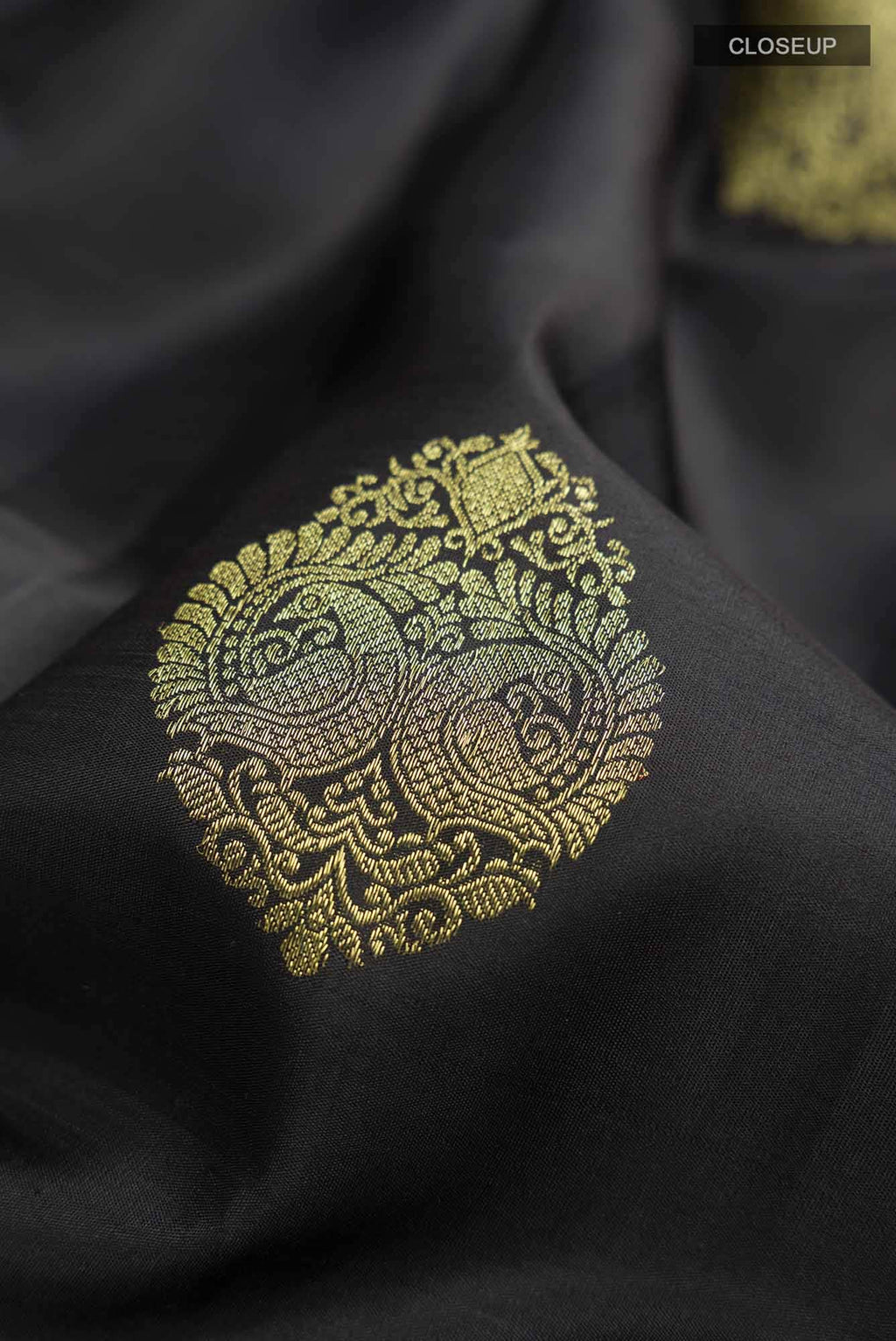 Black Kanchipuram Silk Saree